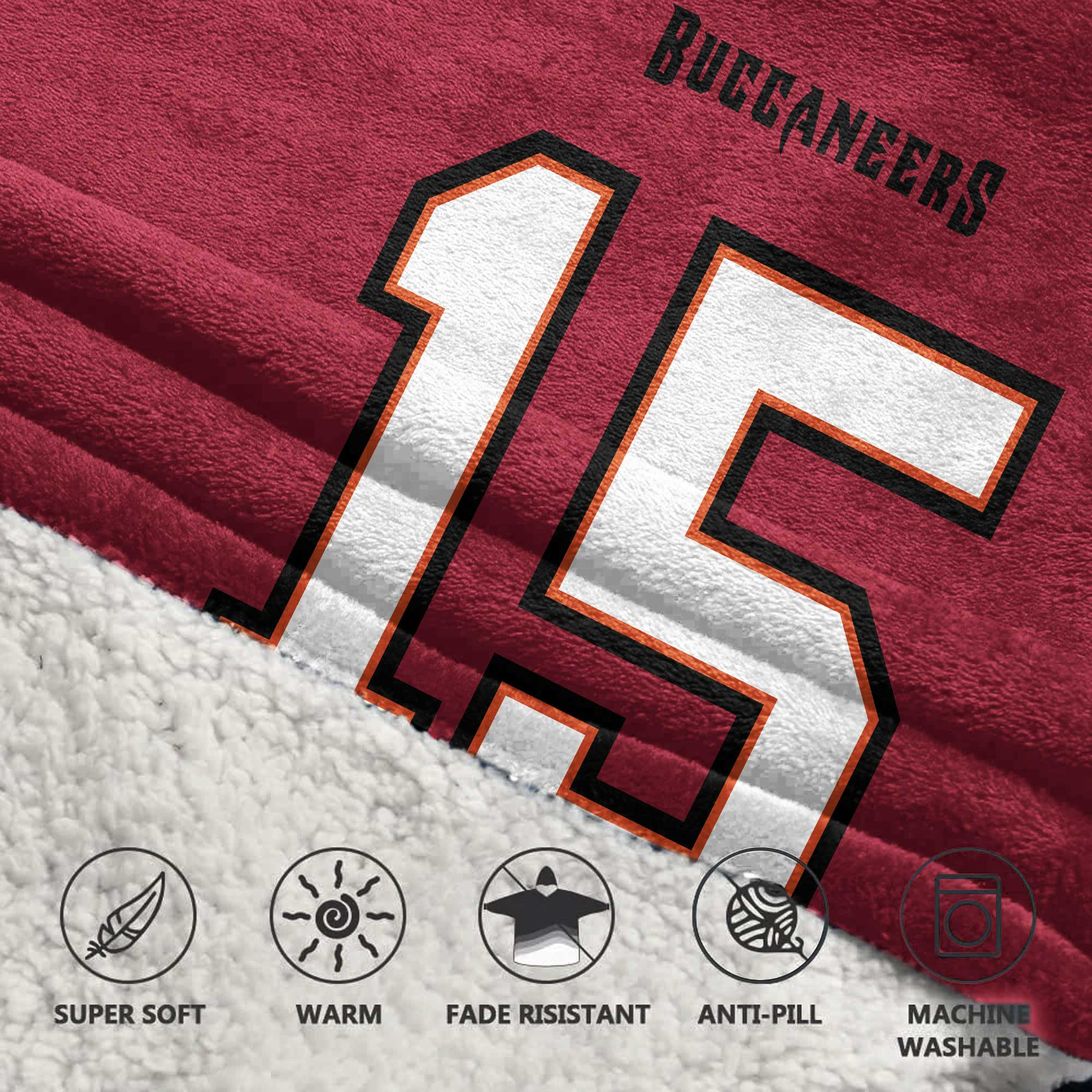 Adult T.J 15 Tampa Bay Football Unisex Blanket Hoodie
