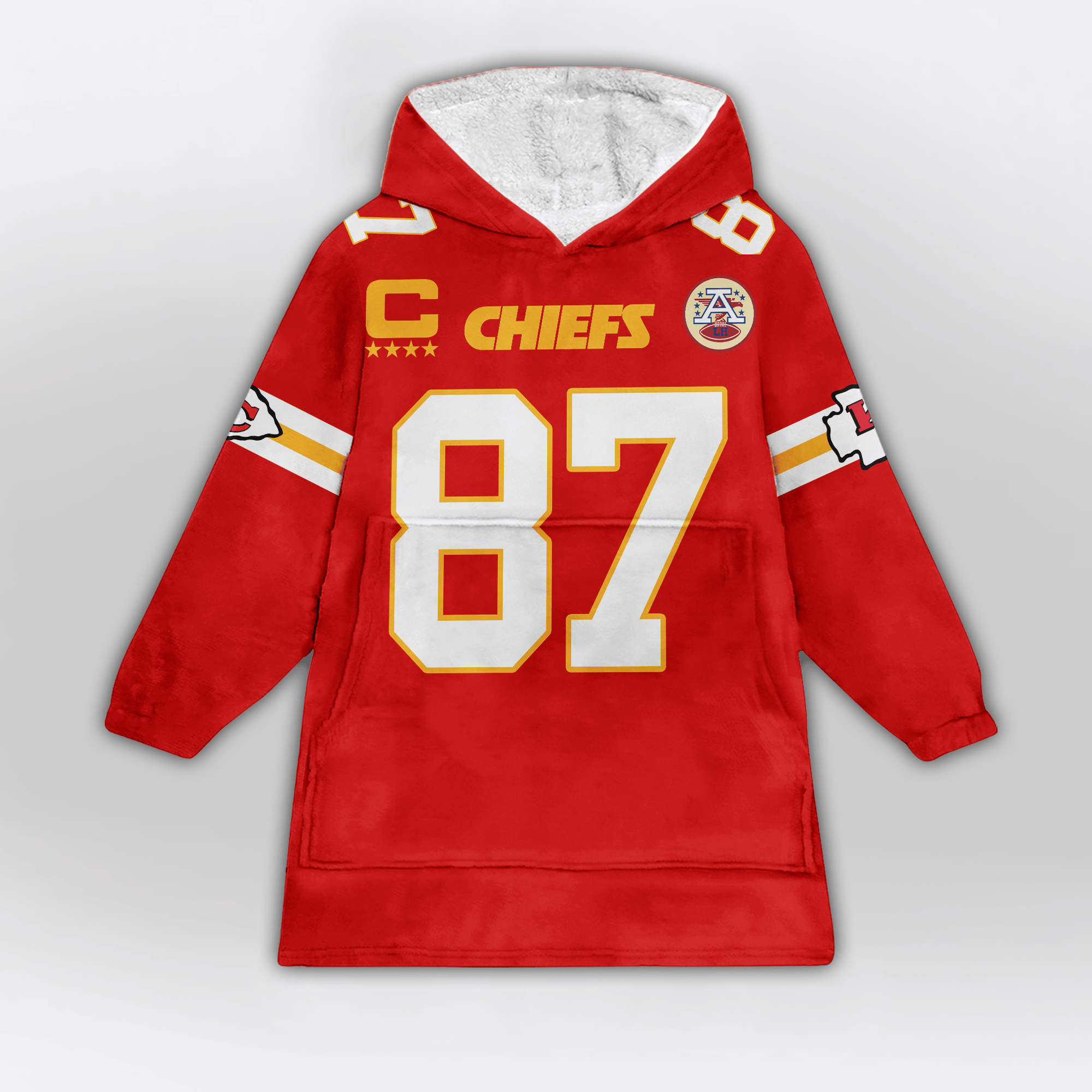 Kid T.K 87 Captain Kansas City Football Unisex Blanket Hoodie