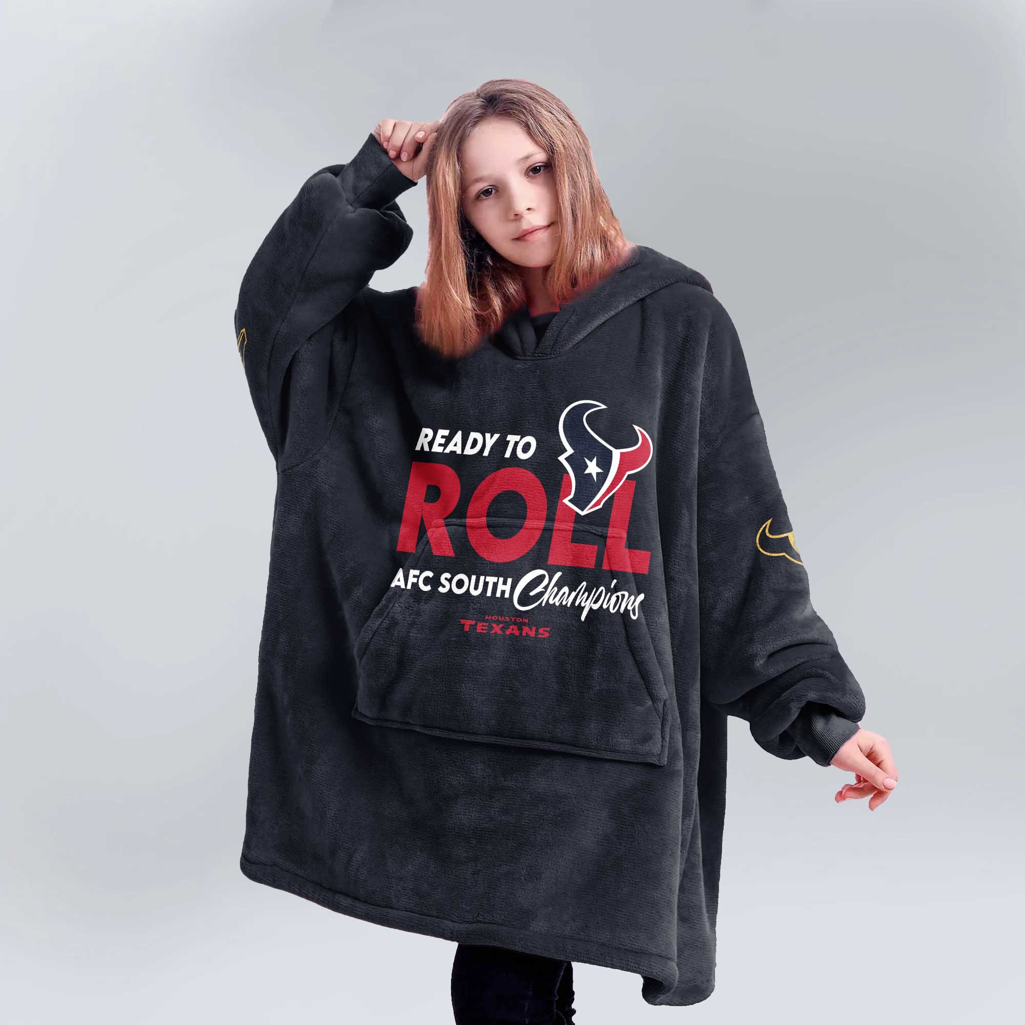 Adult Houston Football Unisex Blanket Hoodie