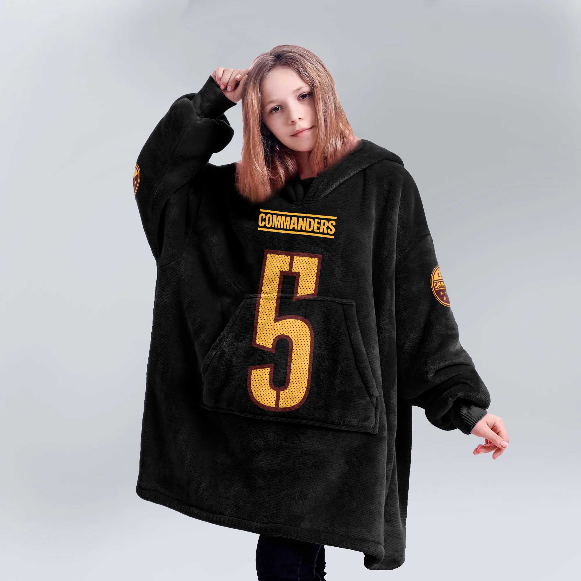 Kid J.D 5 Washington Football Unisex Blanket Hoodie