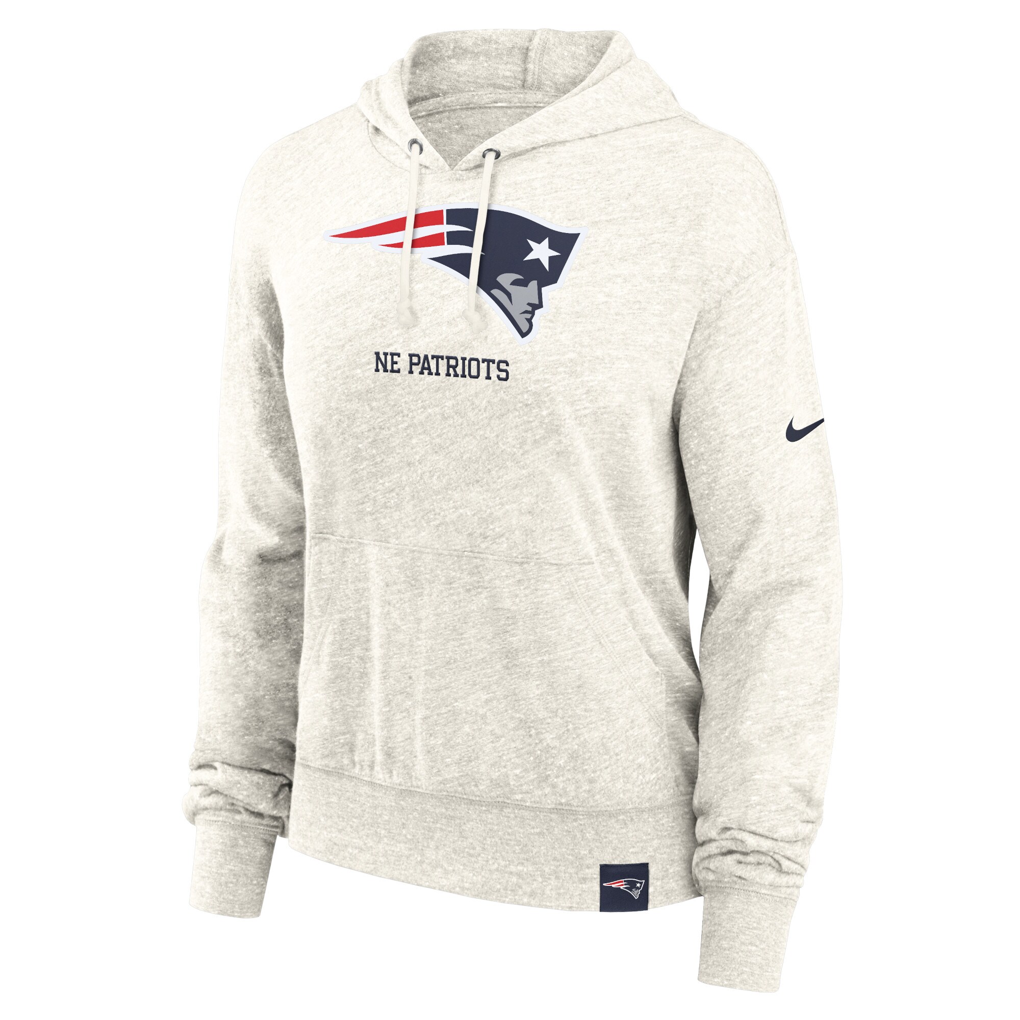 New England Patriots Women's Gym Vintage Logo Pullover Hoodie - Cream