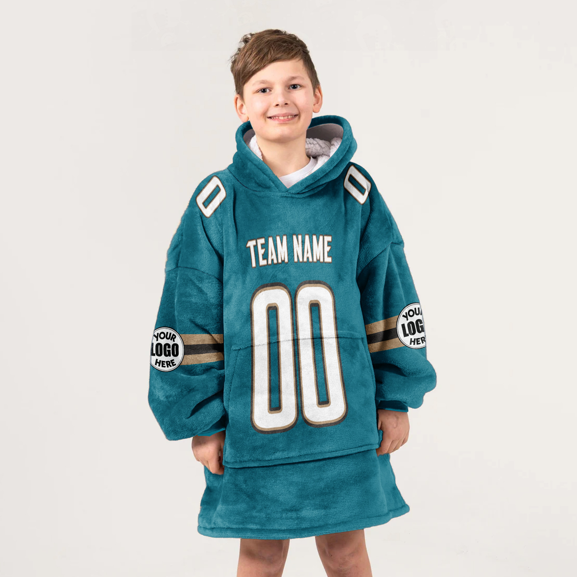 Adult Custom Blanket Hoodie Jacksonville Inspired Color