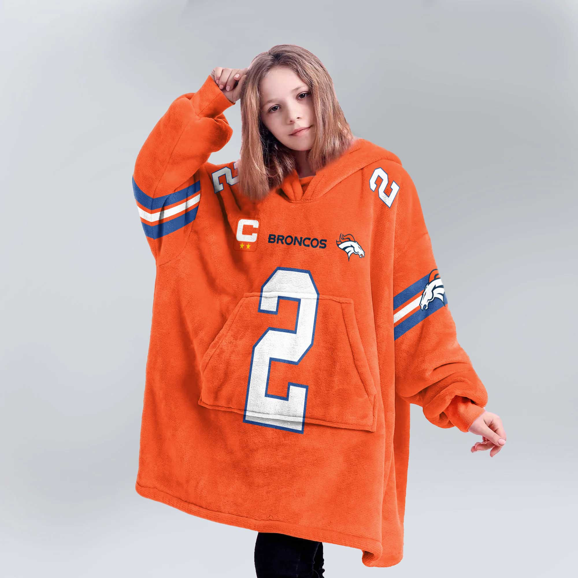 Kid P.S 2 Captain Denver Football Unisex Blanket Hoodie