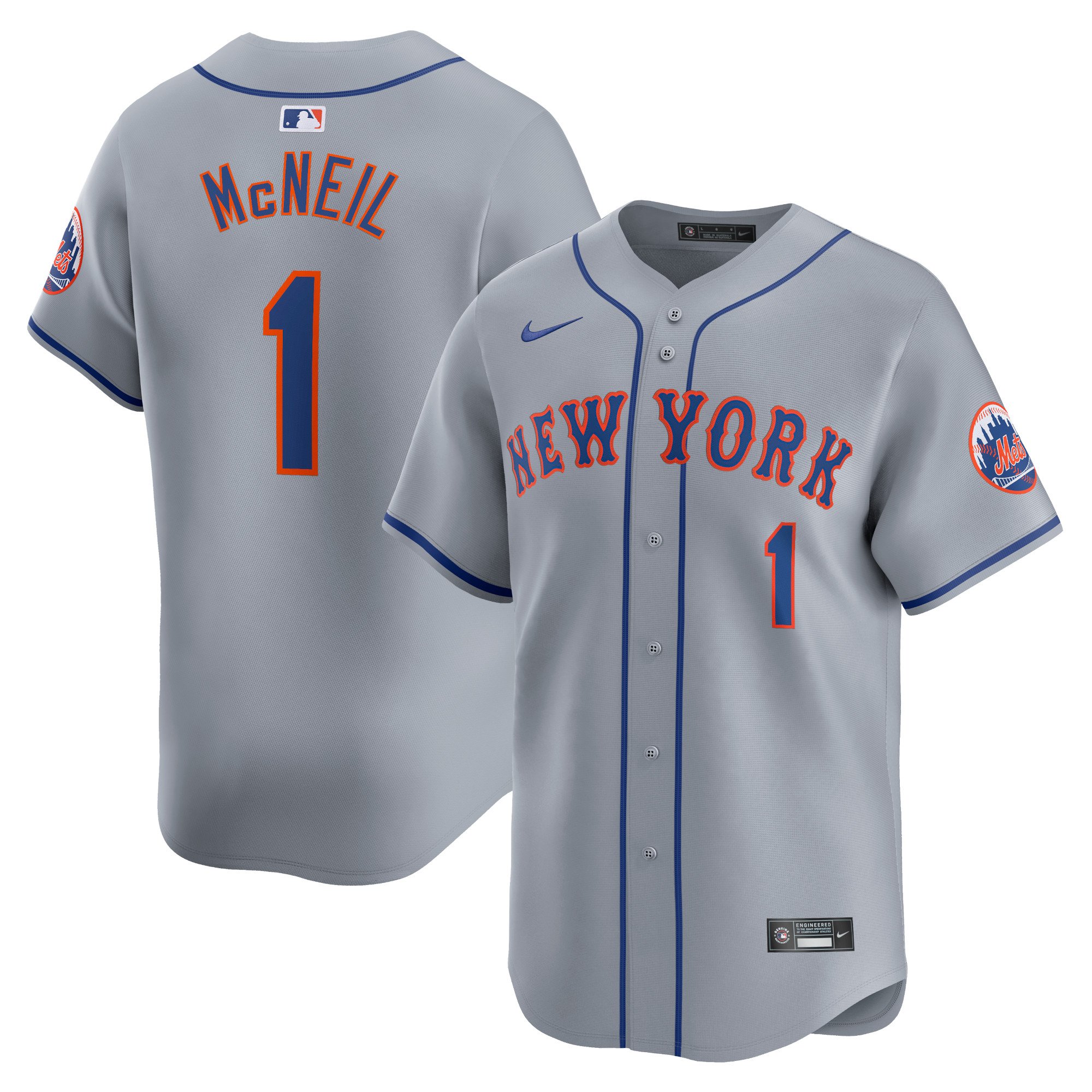 Men's New York Mets Jeff McNeil  Gray Away Limited Player Jersey