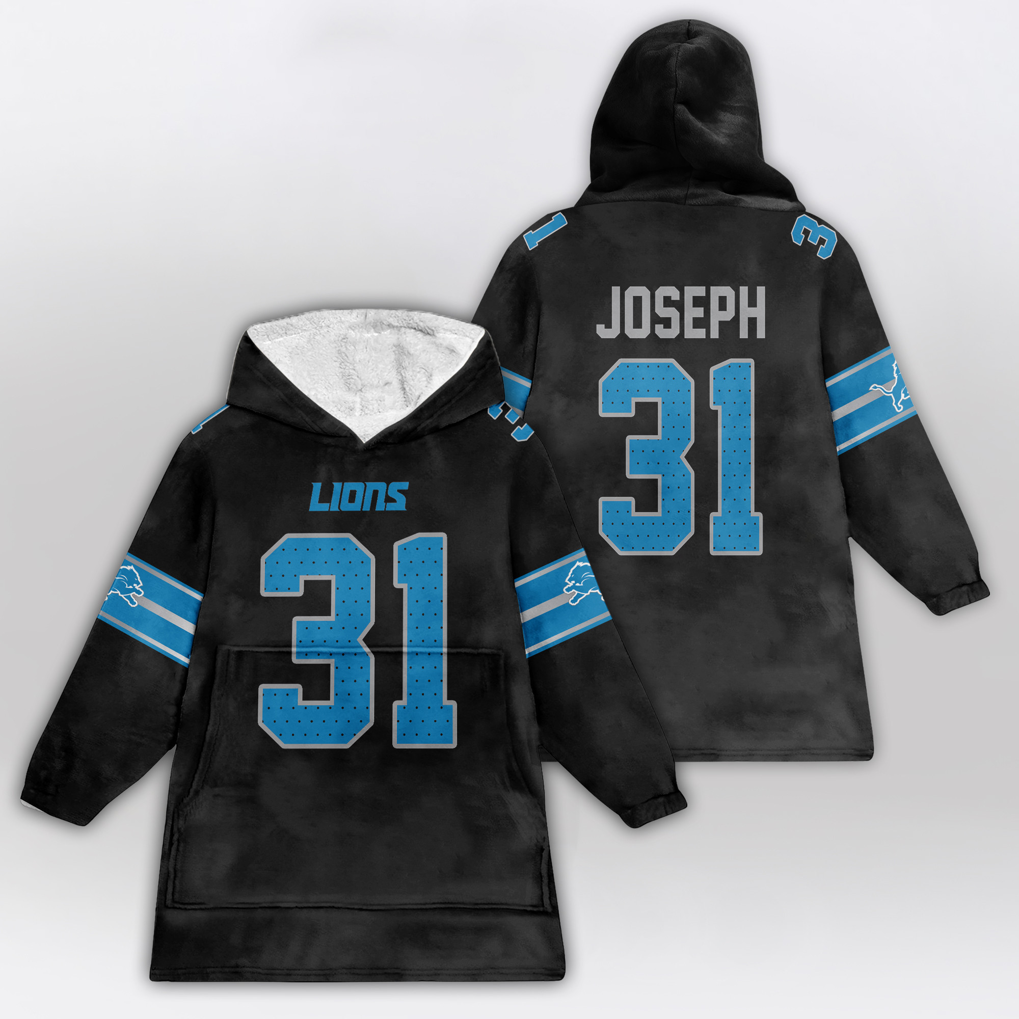 Kid 31 Detroit Football Unisex Blanket Hoodie