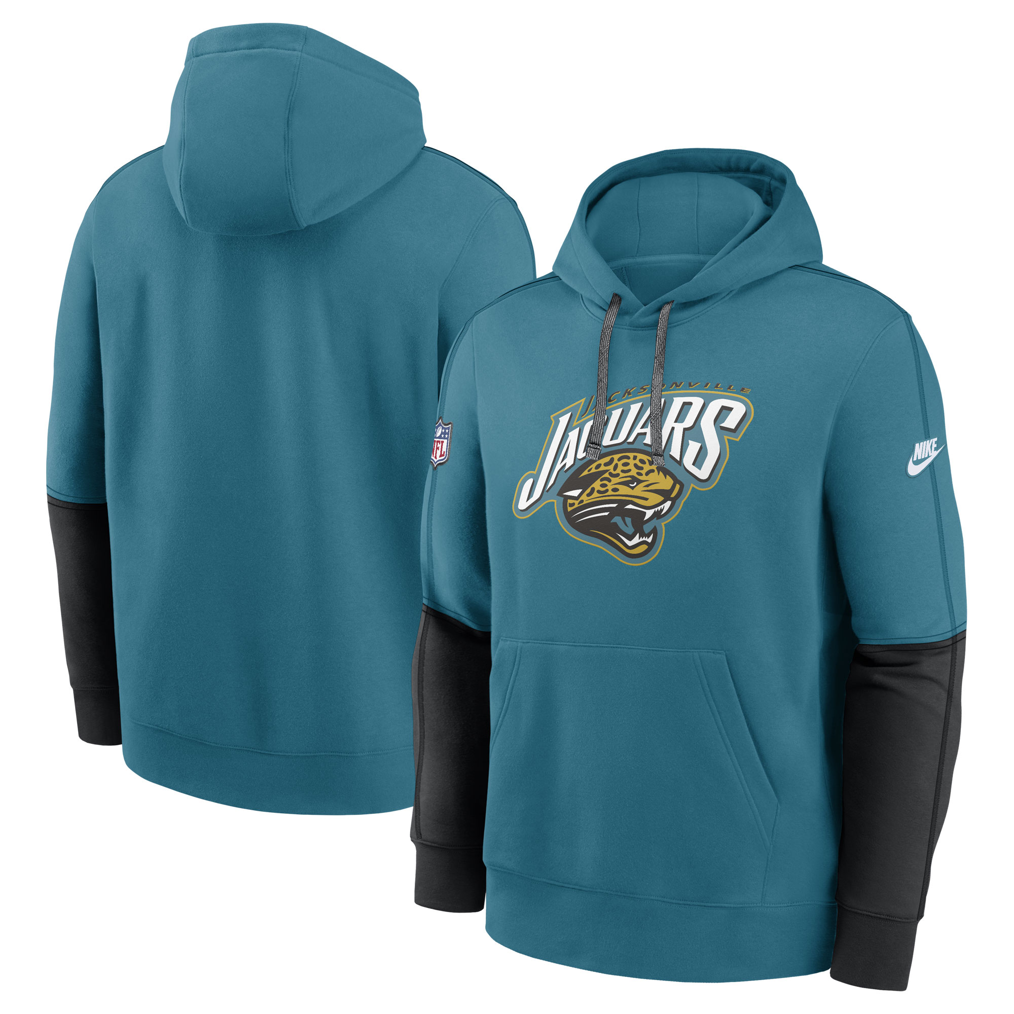 Jacksonville Jaguars Throwback Alternate Logo Team Issue Club Pullover Hoodie - Teal