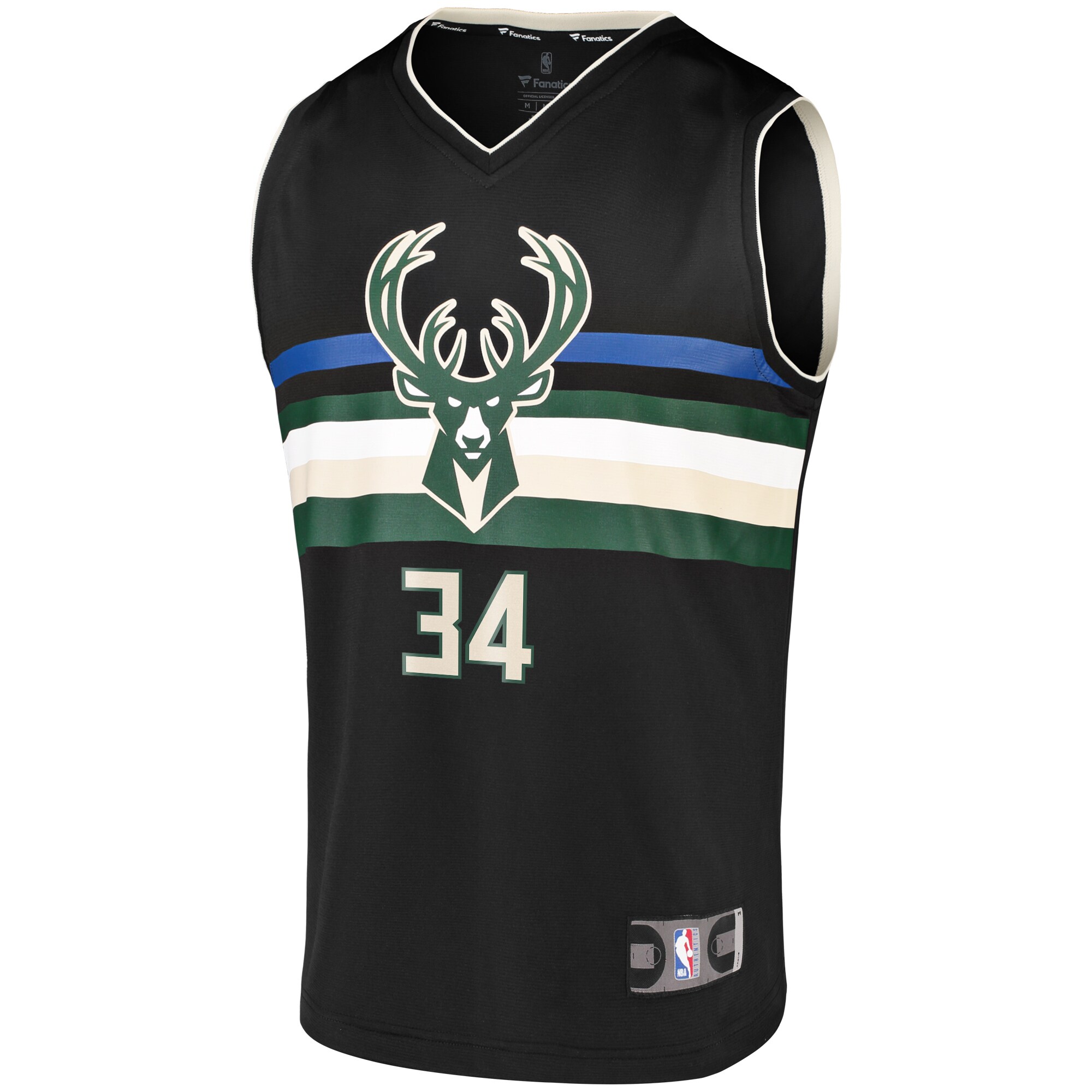 Giannis Antetokounmpo Milwaukee Bucks  Fast Break Team Replica Jersey - Statement Edition - Black