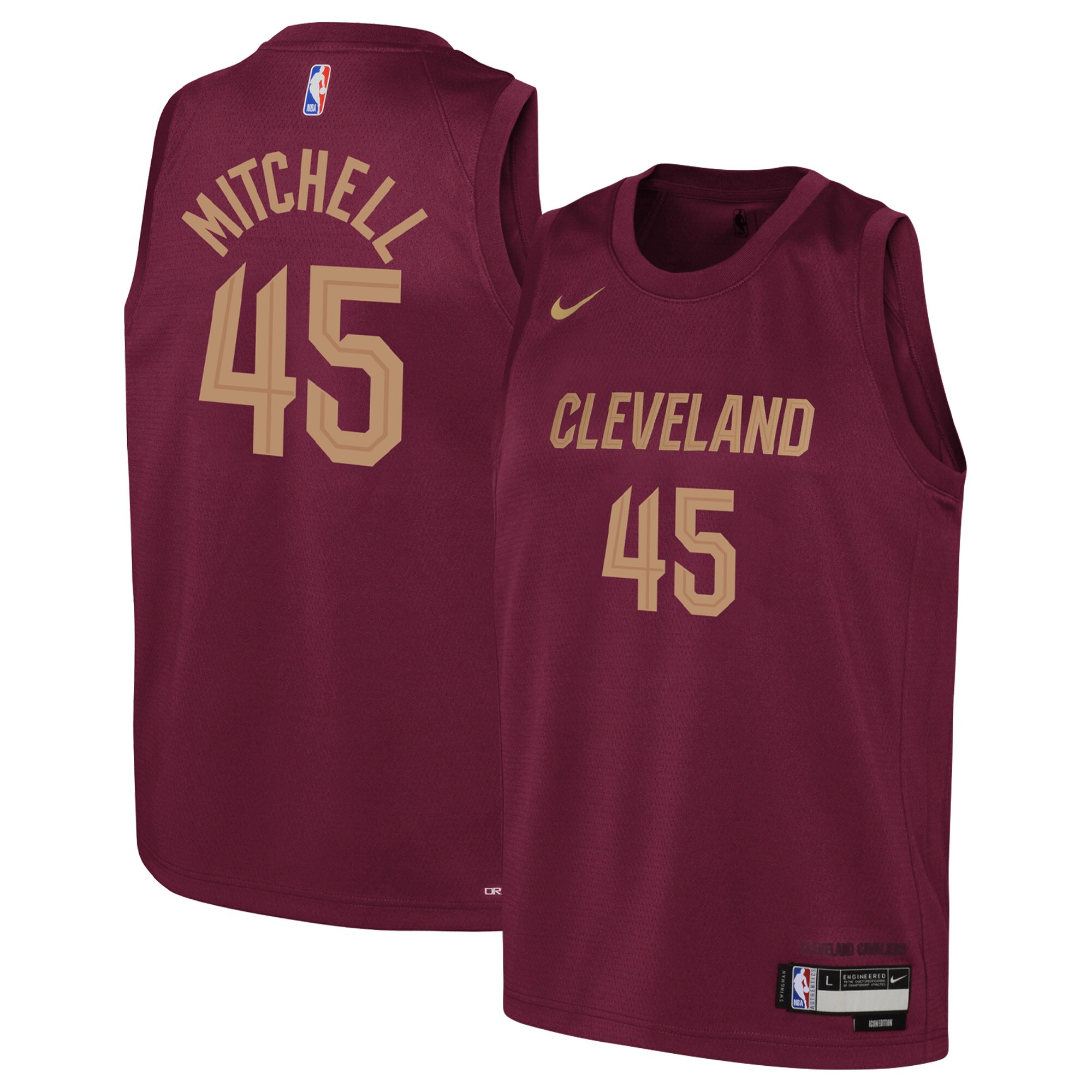 Donovan Mitchell Cleveland Cavaliers Youth 2022/23 Swingman Jersey - Icon Edition - Wine