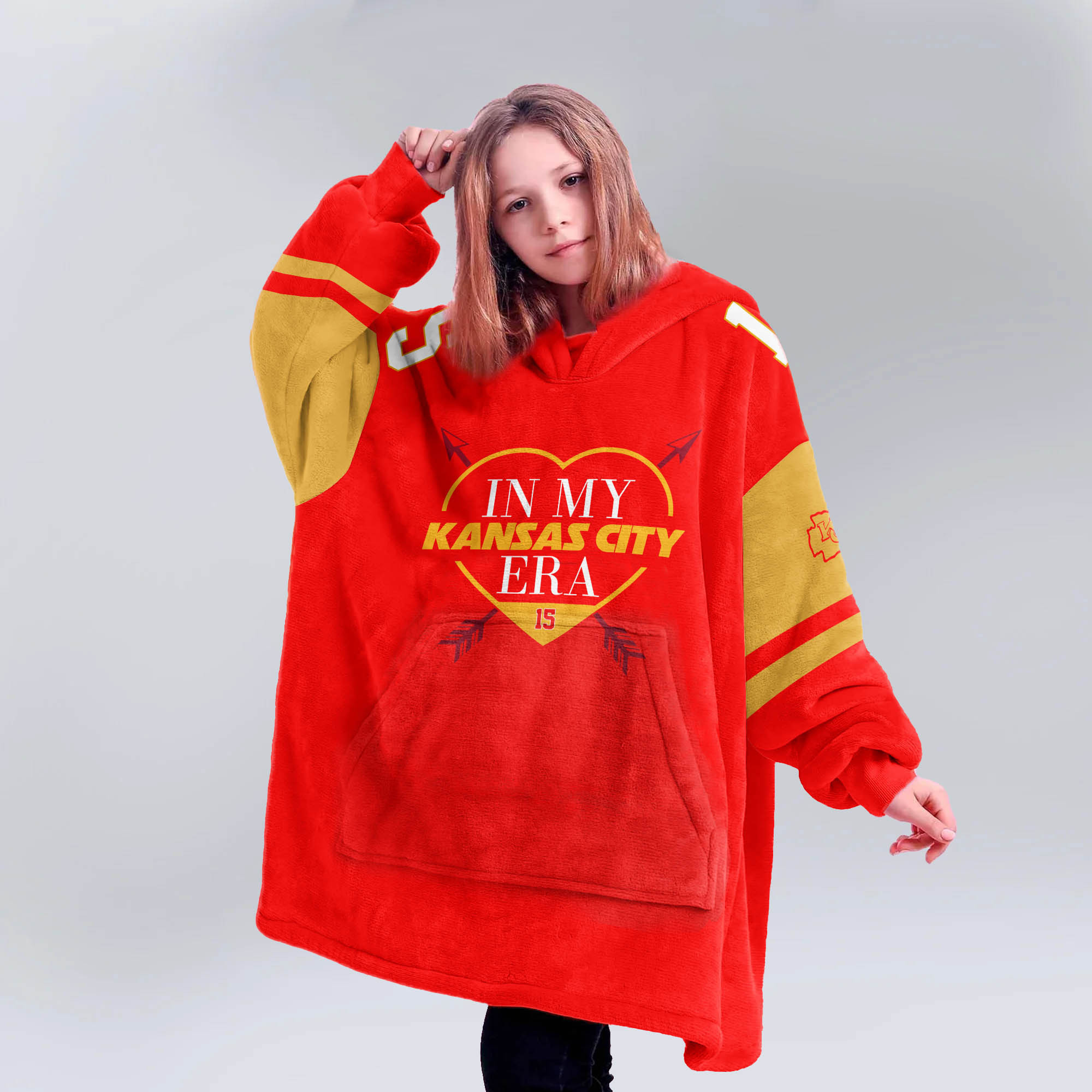 Adult PM 15 Kansas City Football Unisex Blanket Hoodie