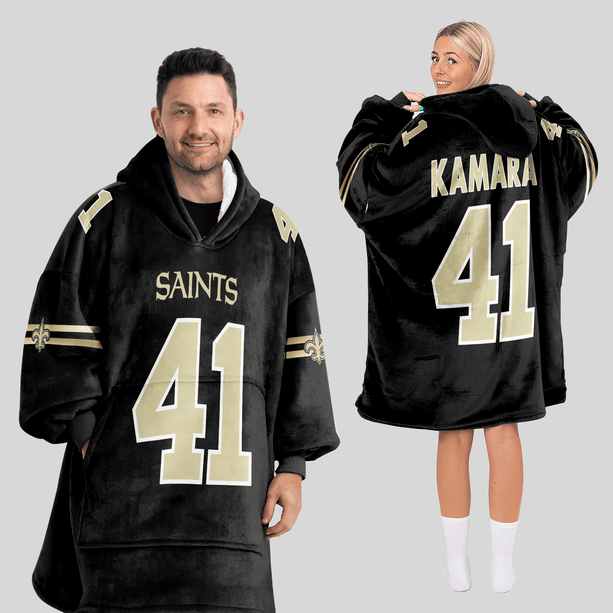 Adult 41 New Orleans Football Unisex Blanket Hoodie