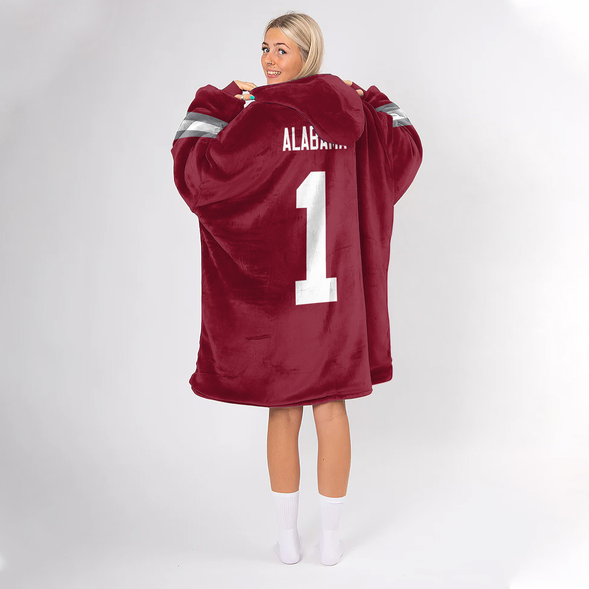 Adult #1 Alabama Football Unisex Blanket Hoodie