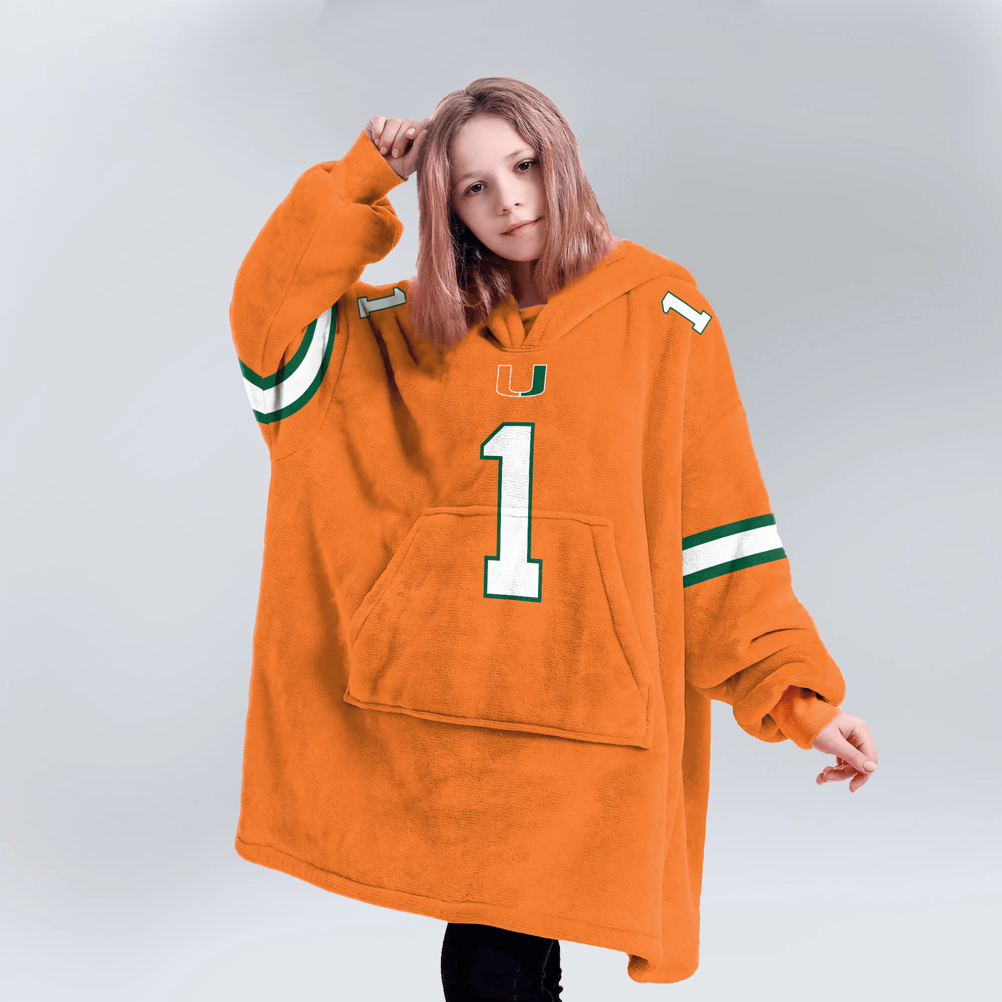 Kid #1 Miami Football Unisex Blanket Hoodie