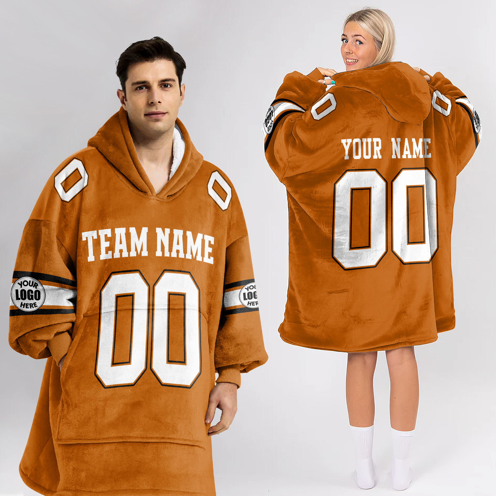 Adult Custom Blanket Hoodie Texas Inspired Color