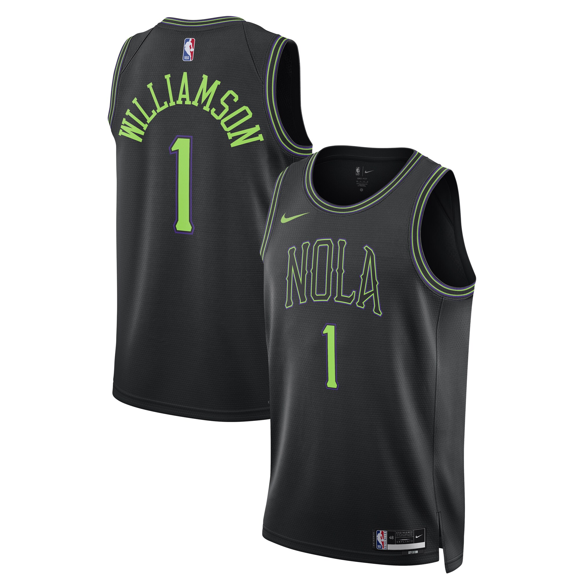 Unisex New Orleans Pelicans Zion Williamson  Black 2023/24 Swingman Jersey - City Edition