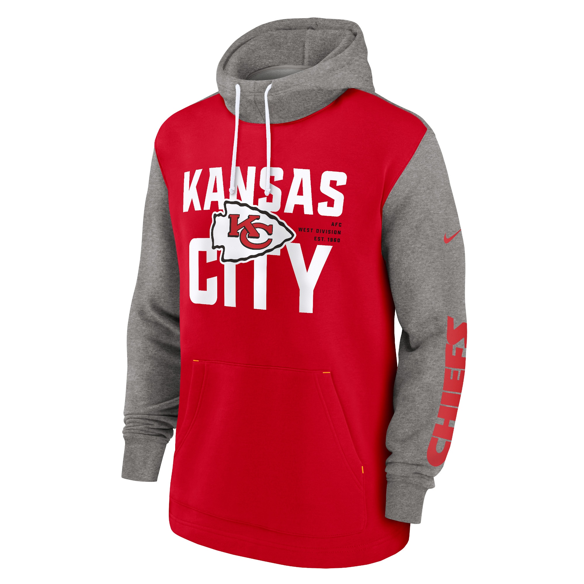 Kansas City Chiefs Fashion Color Block Pullover Hoodie - Red