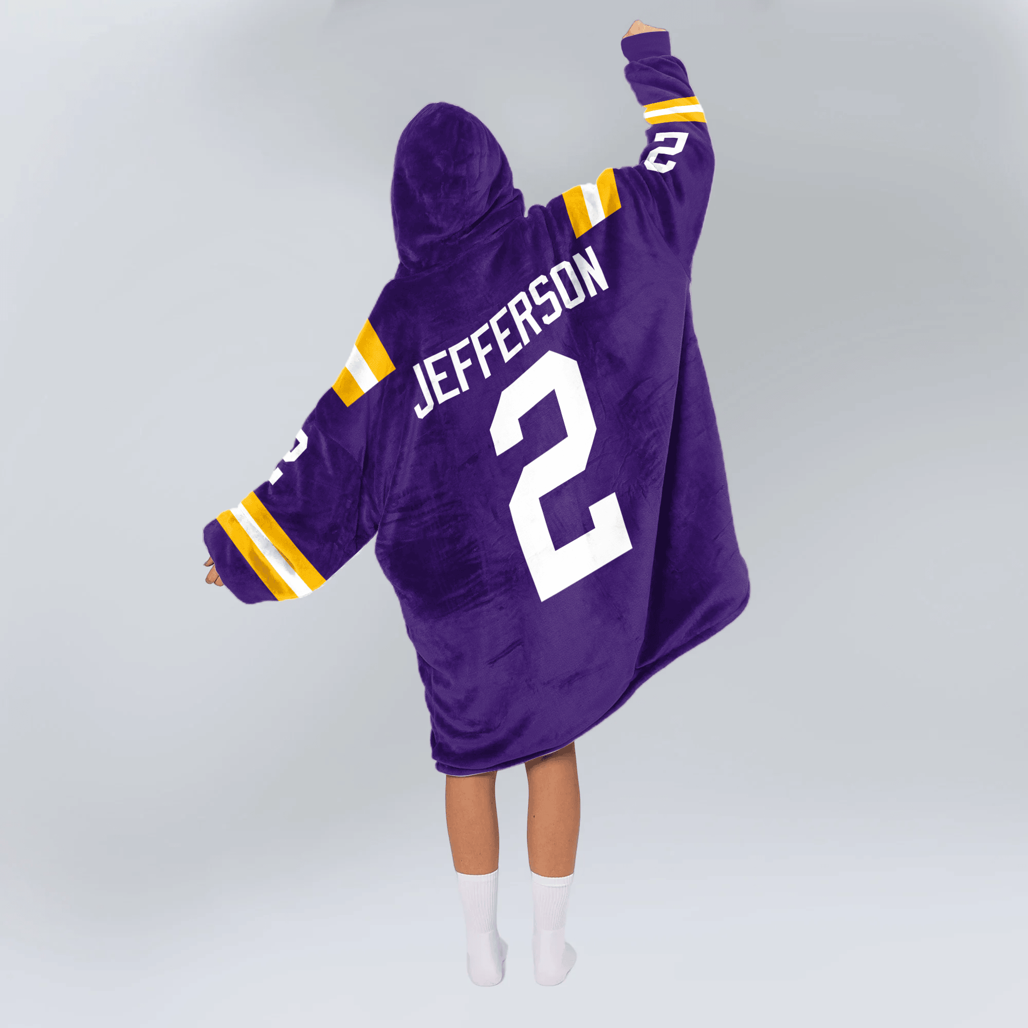 Adult J.J 2 LSU Football Unisex Blanket Hoodie