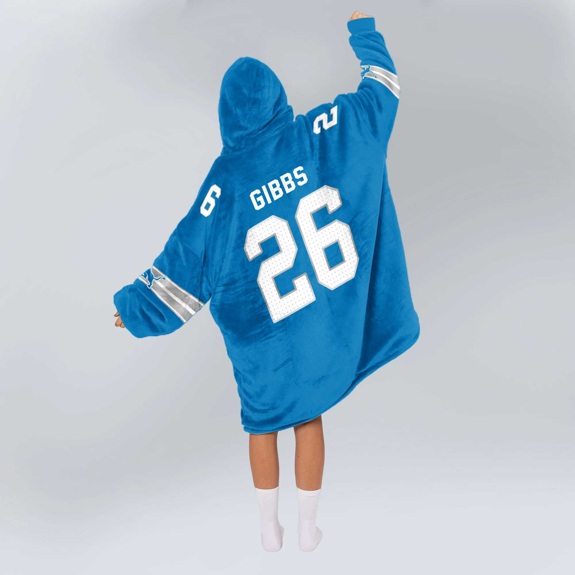 Adult 26 Detroit Lions Football Unisex Blanket Hoodie