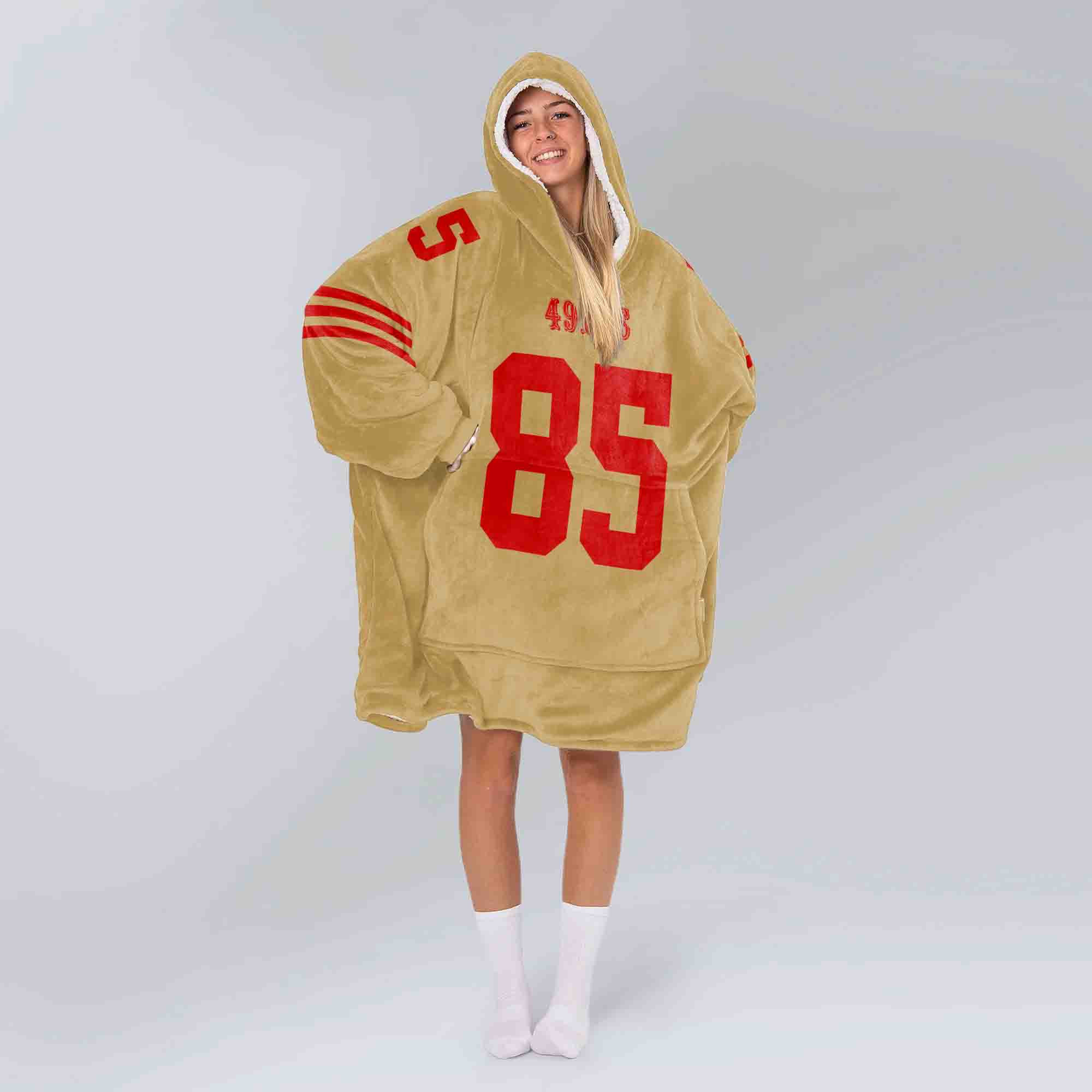 Adult 85 San Francisco 49ers Football Unisex Blanket Hoodie