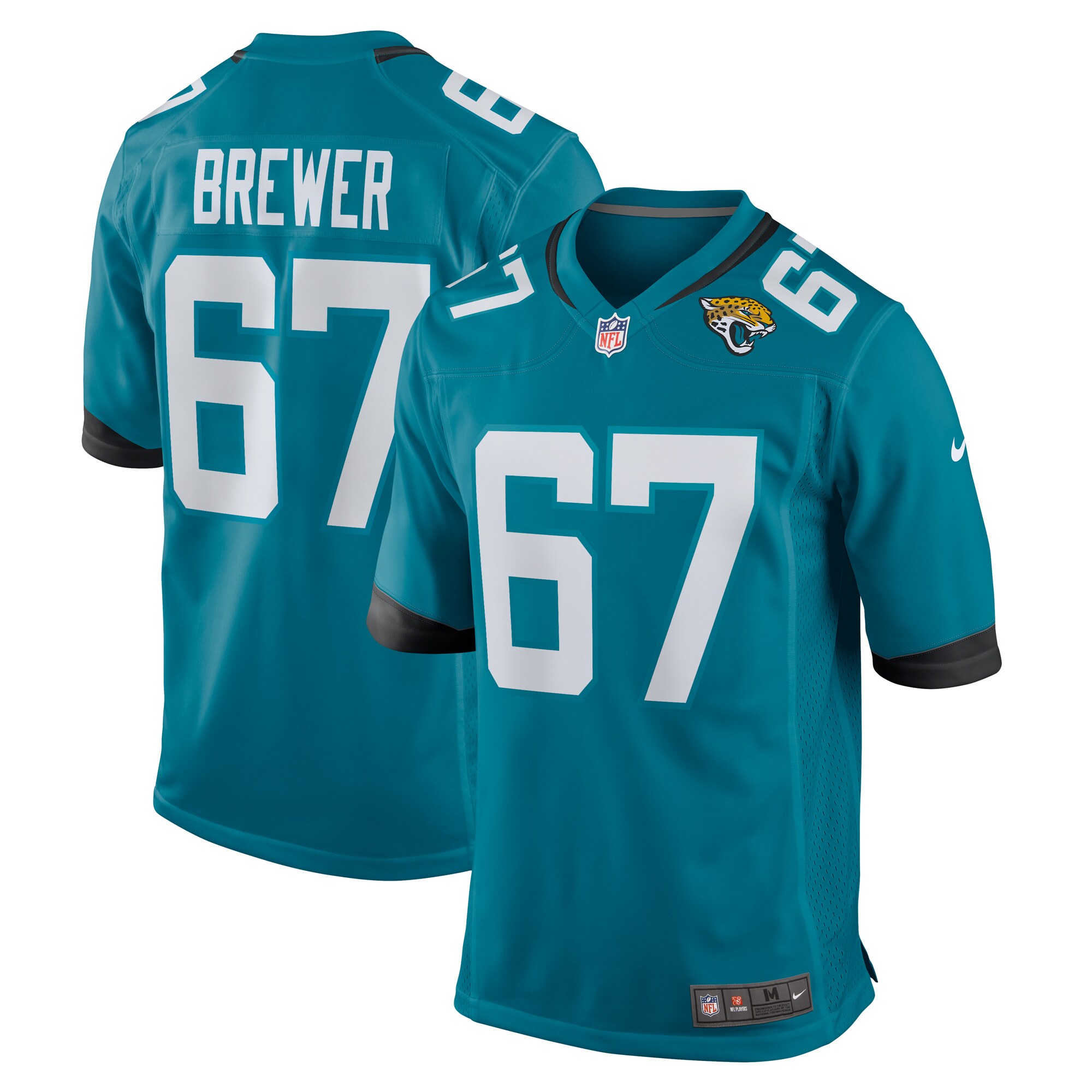 Chandler Brewer Jacksonville Jaguars  Game Jersey -  Teal
