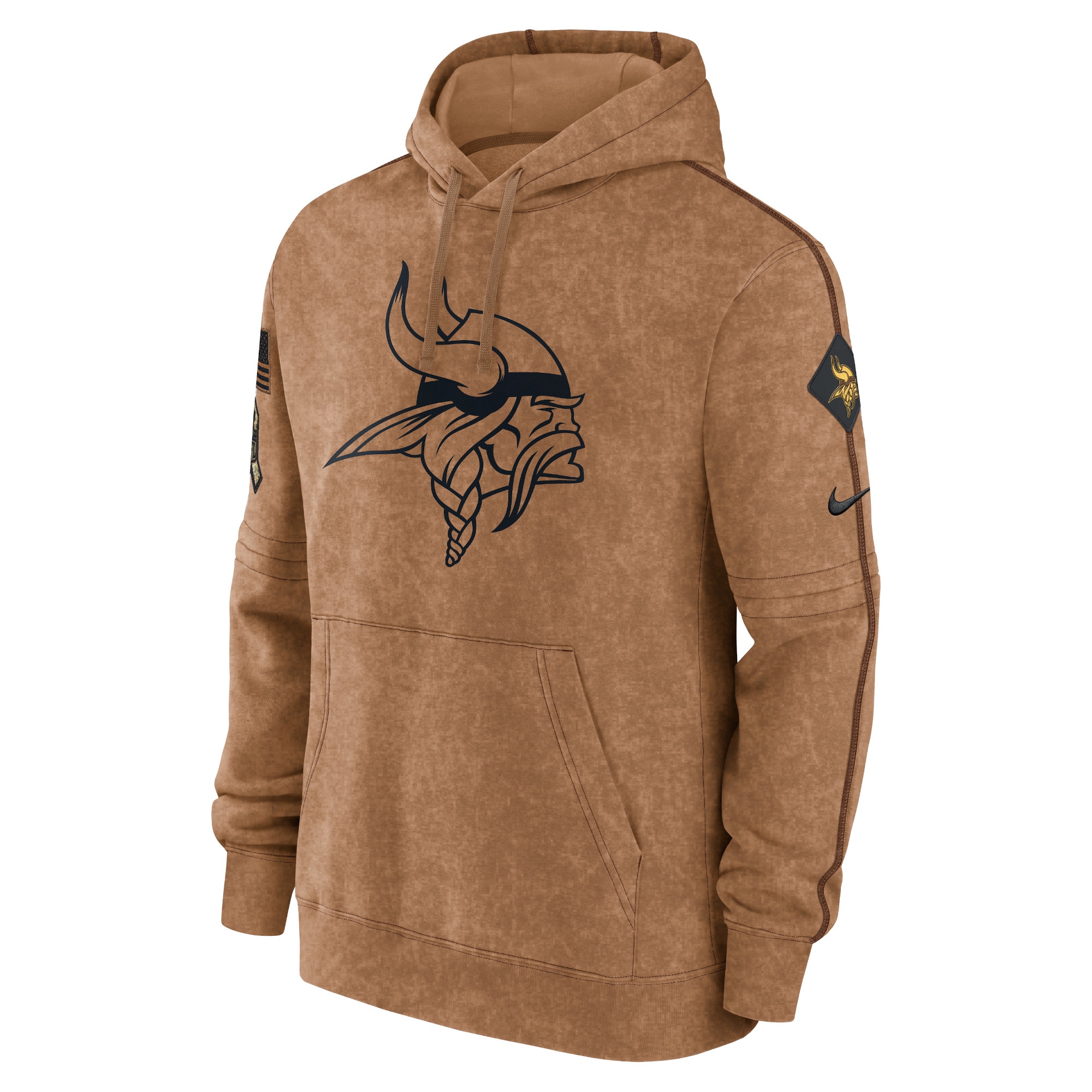 Minnesota Vikings  2023 Salute To Service Club Pullover Hoodie - Brown
