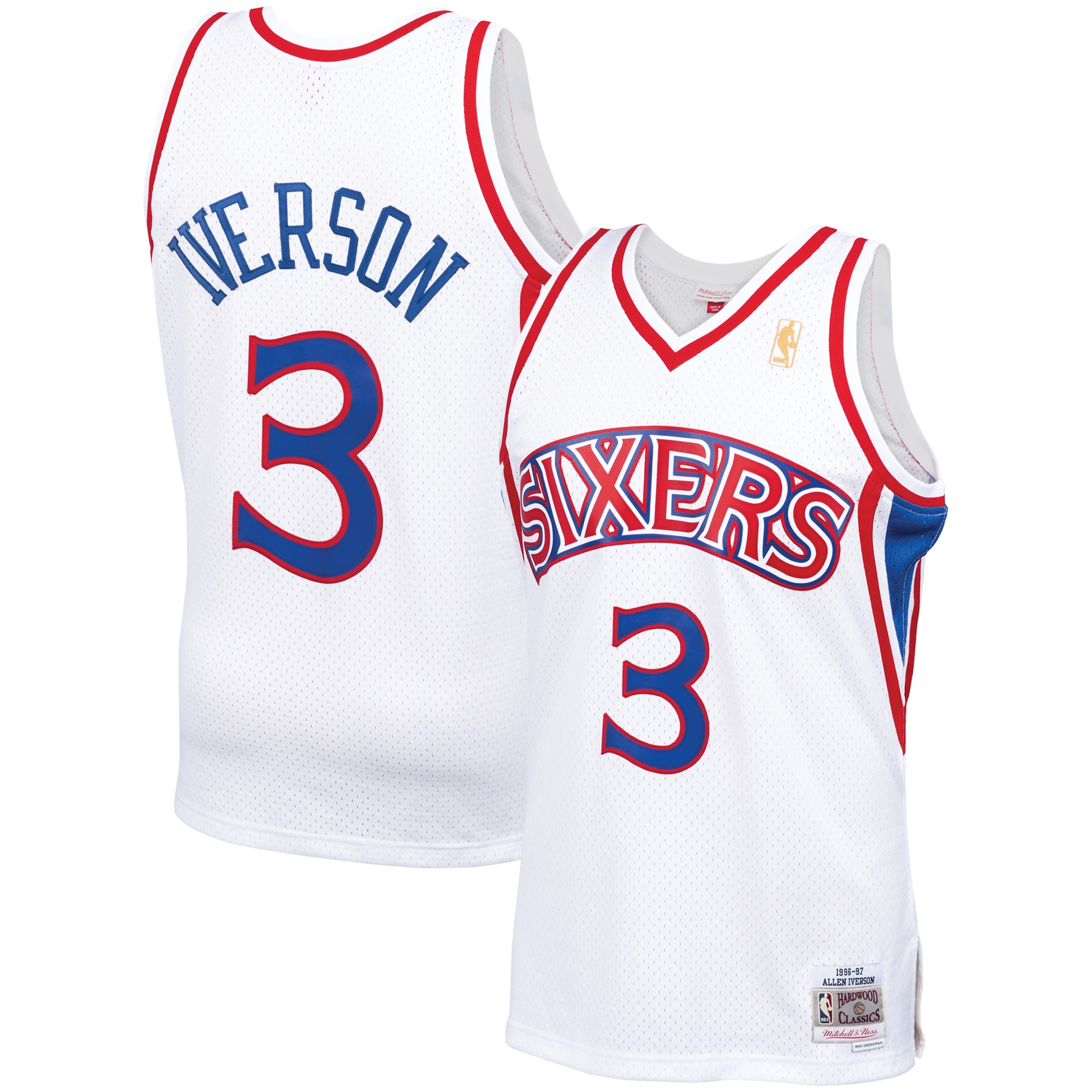 Allen Iverson Philadelphia 76ers Mitchell & Ness 1996-97 Hardwood Classics Swingman Jersey - White