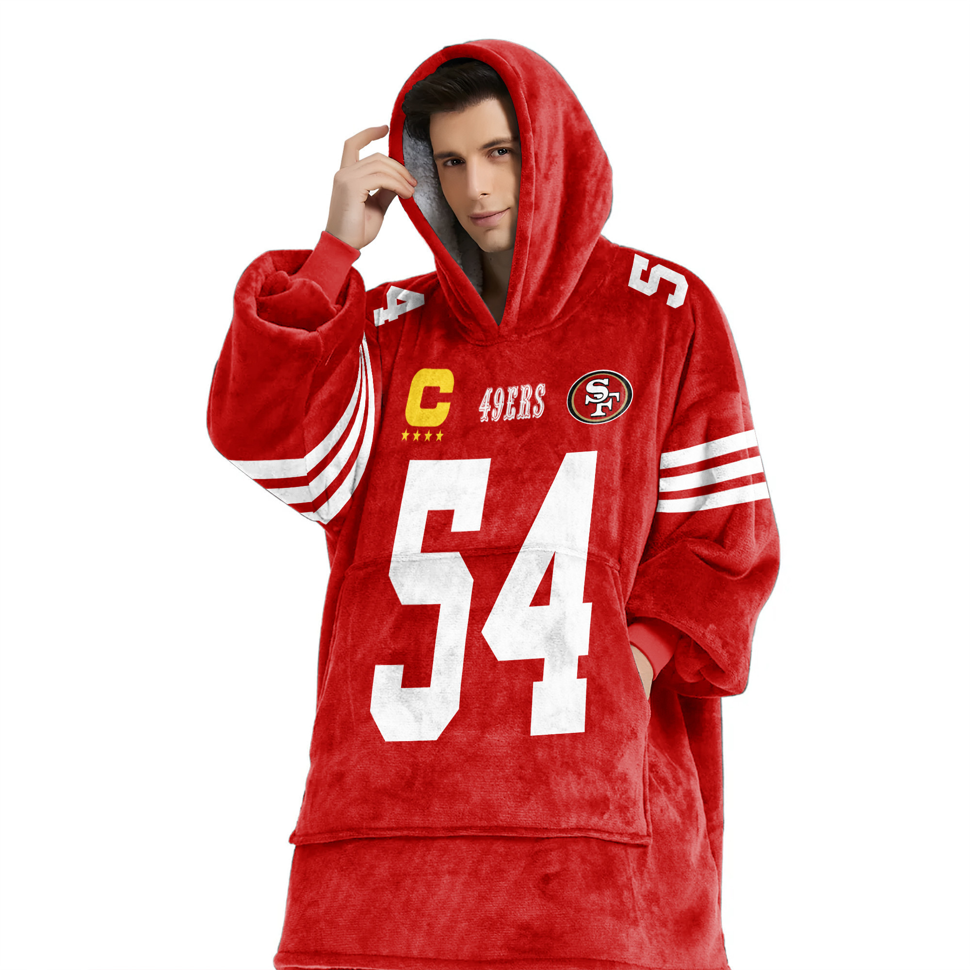 Adult Captain 54 San Francisco 49ers Football Unisex Blanket Hoodie
