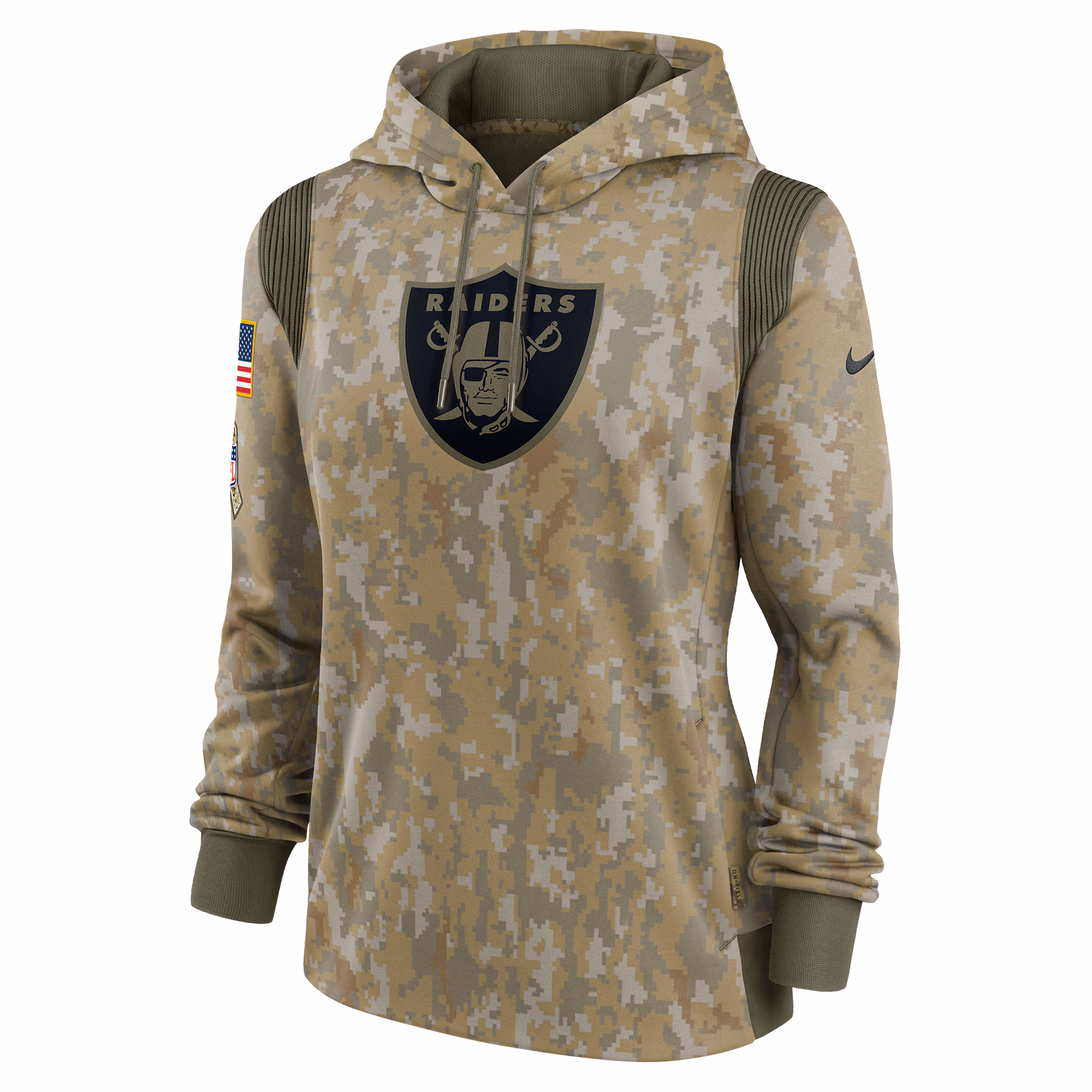 Las Vegas Raiders Women's 2021 Salute To Service Therma Performance Pullover Hoodie - Olive