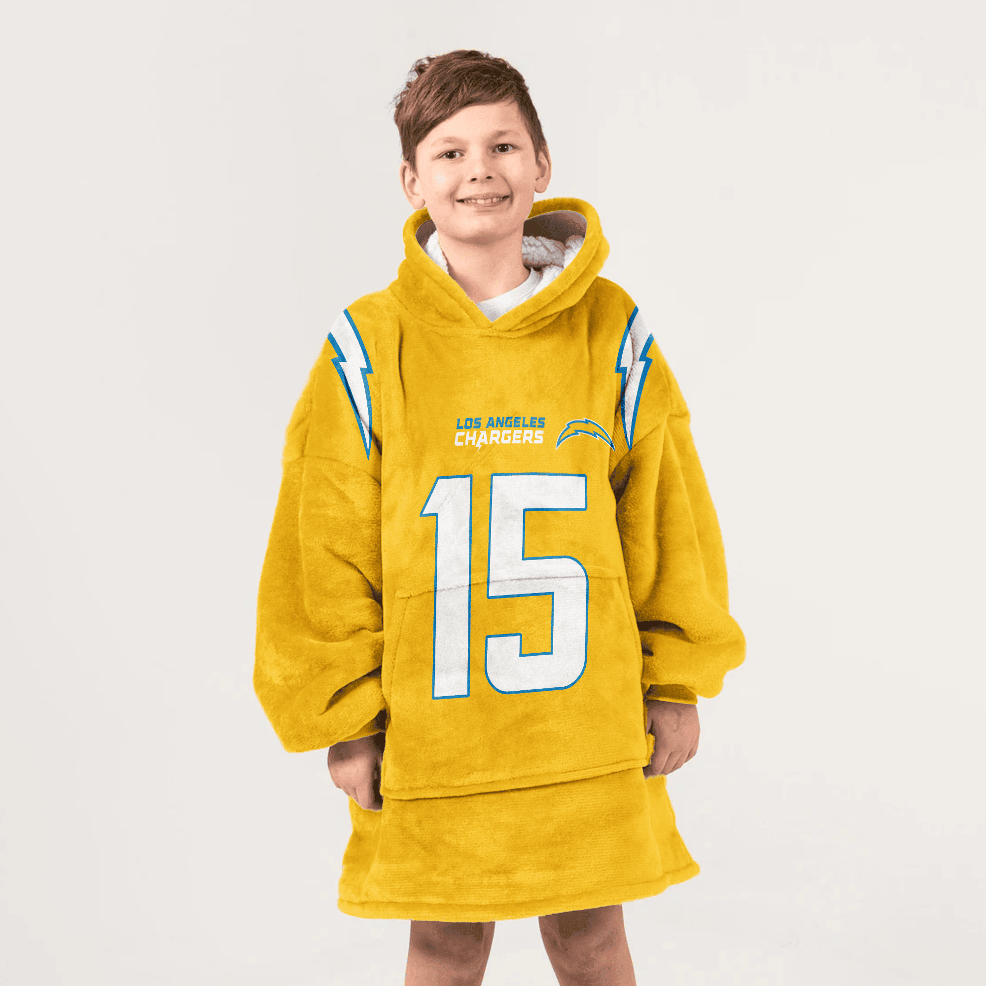 Kid 15 Los Angeles C Football Unisex Blanket Hoodie