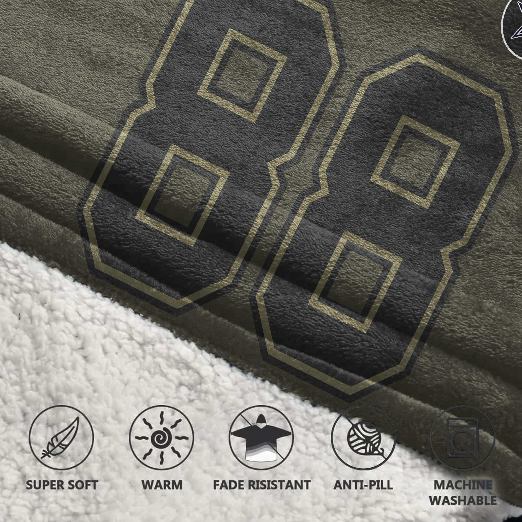 Adult C.L 88 Dallas Football Blanket Hoodie – Olive Salute to Service