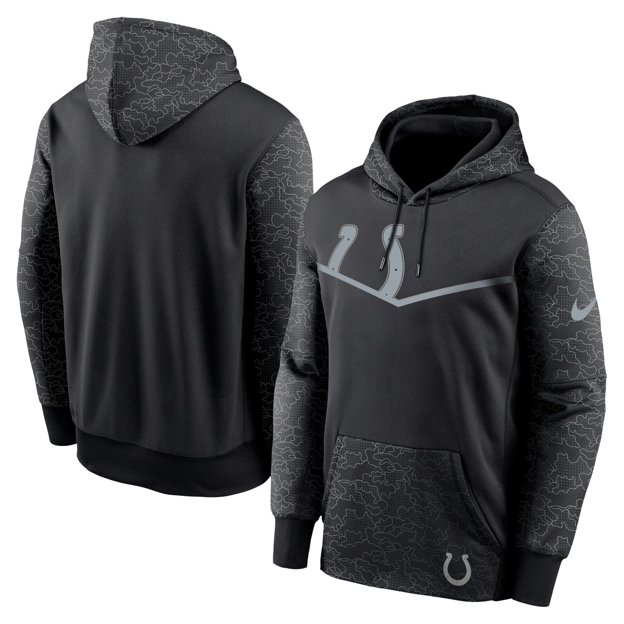 Indianapolis Colts RFLCTV Chevron Pullover Hoodie - Black