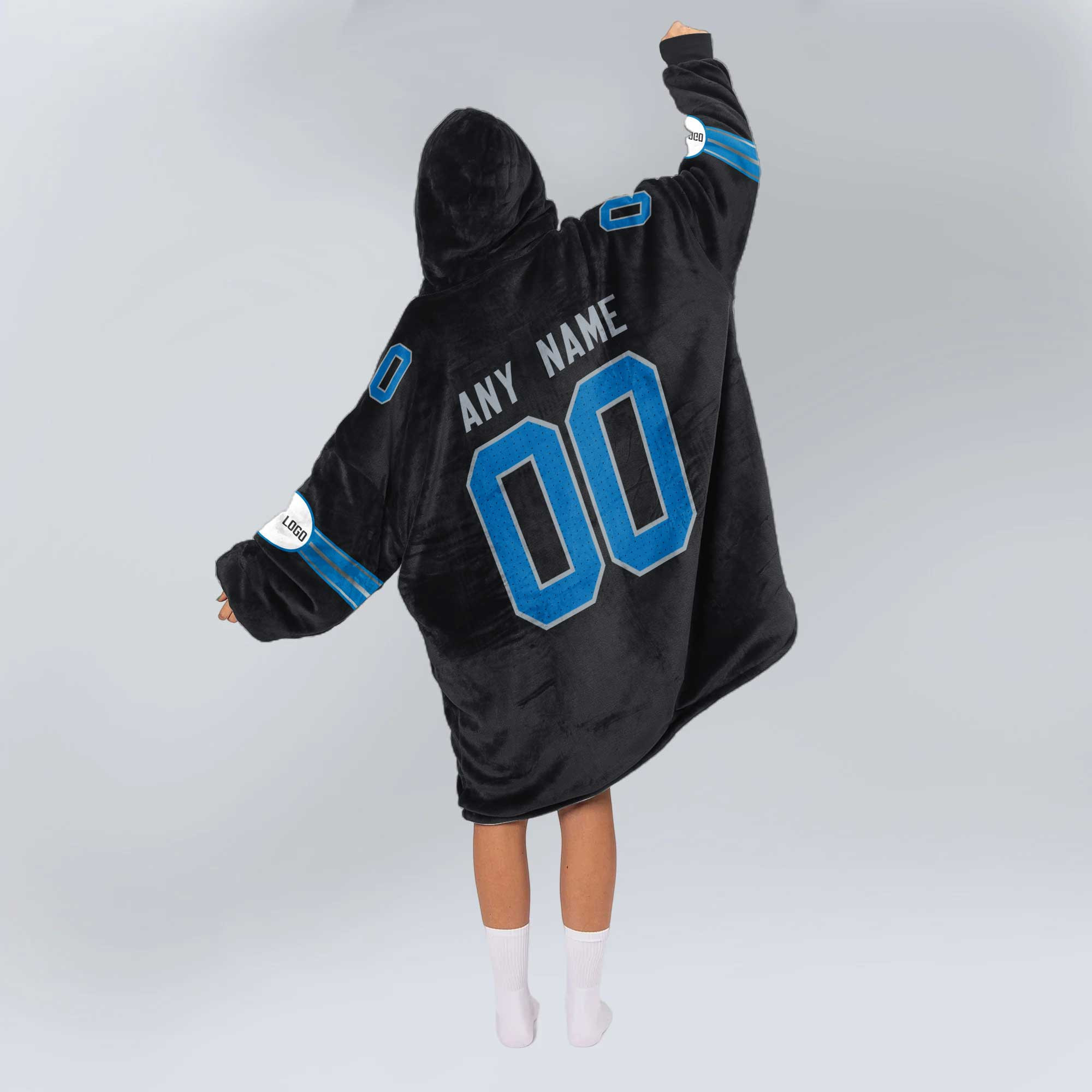 Adult Custom Blanket Hoodie Detroit Inspired Color