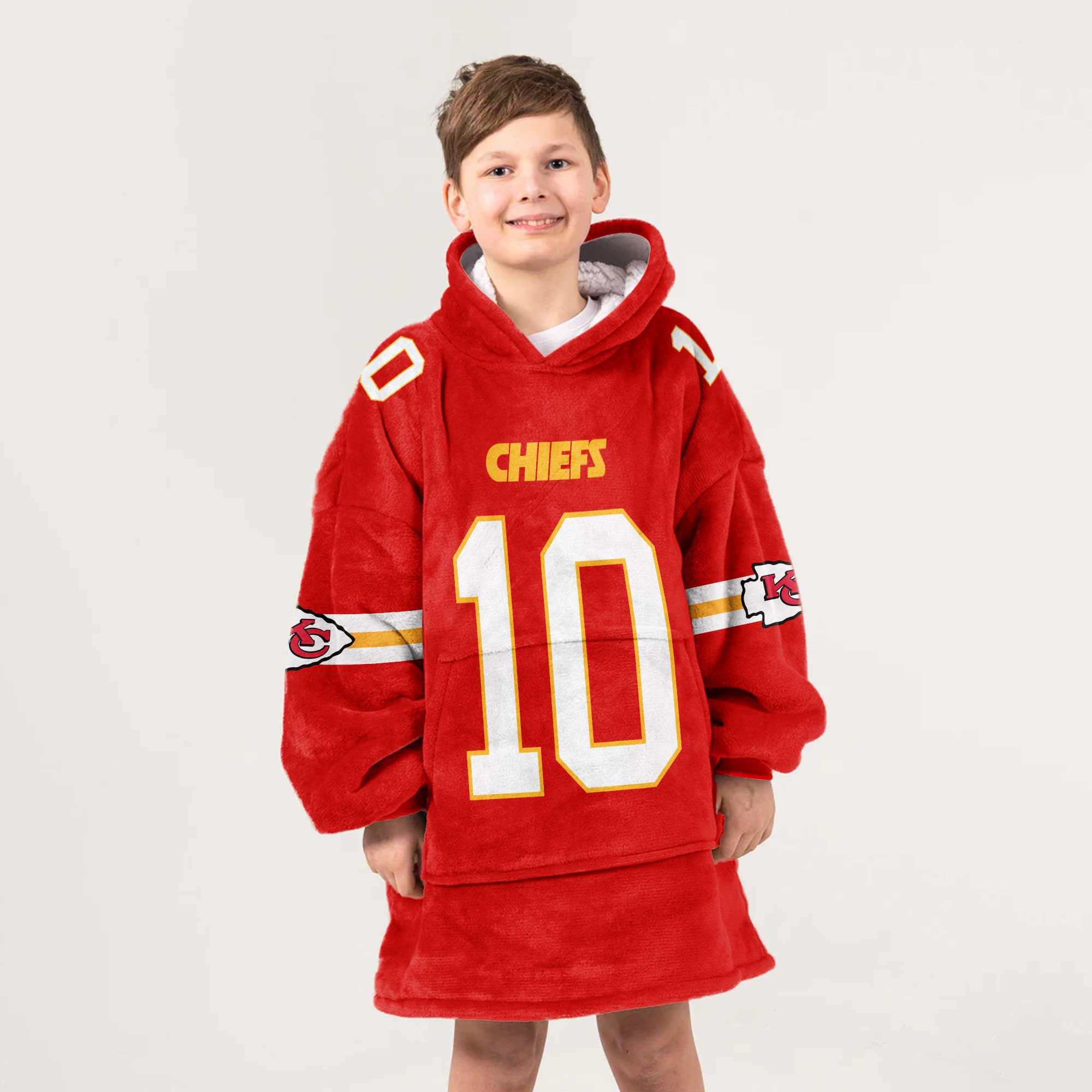 Kid 10 Kansas City Football Unisex Blanket Hoodie