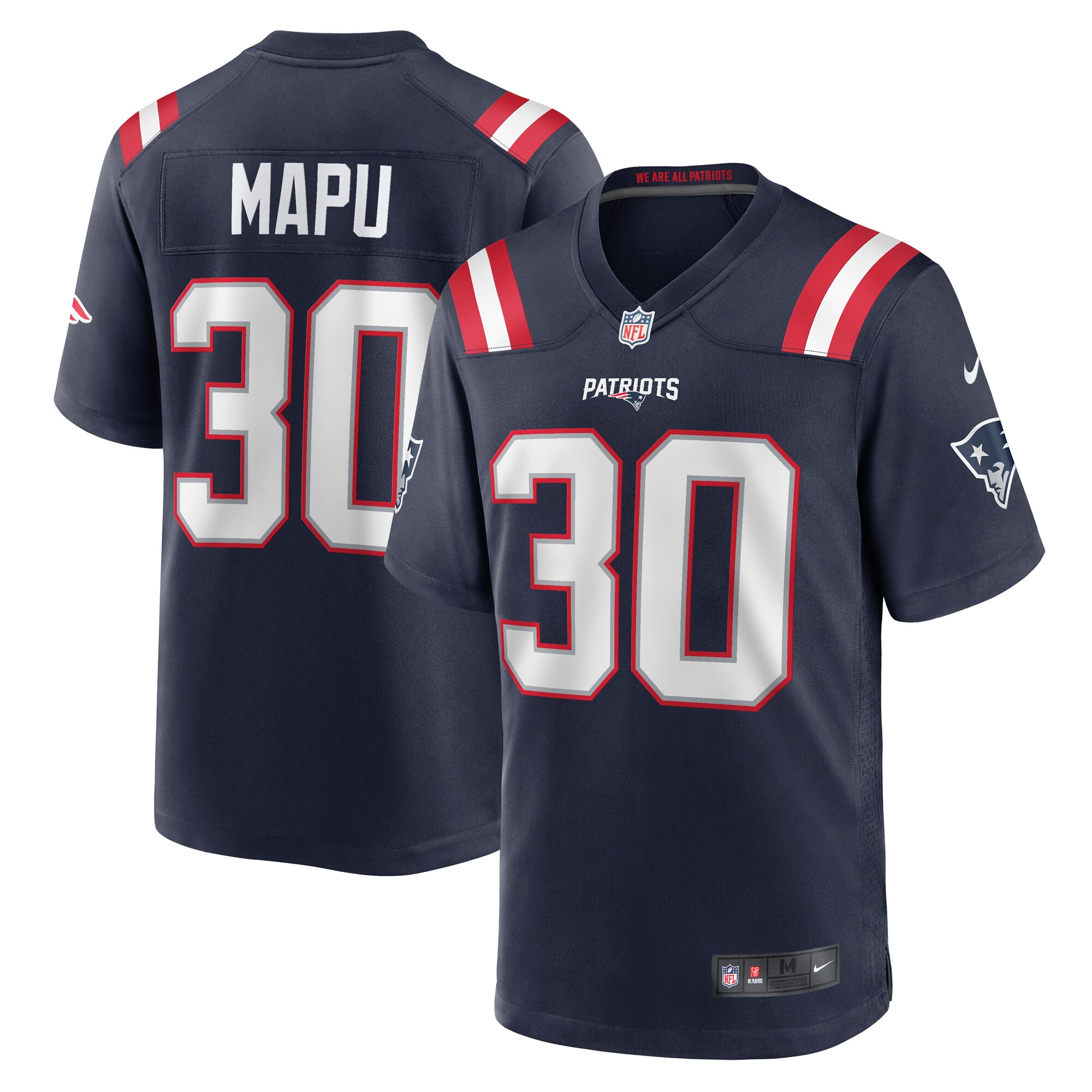 Marte Mapu New England Patriots Team Game Jersey -  Navy