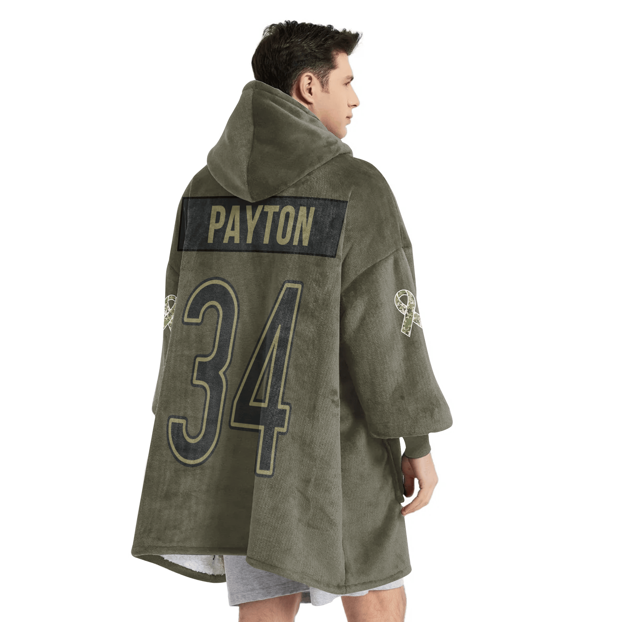 Adult W.P 34 Chicago Football Blanket Hoodie – Olive Salute to Service