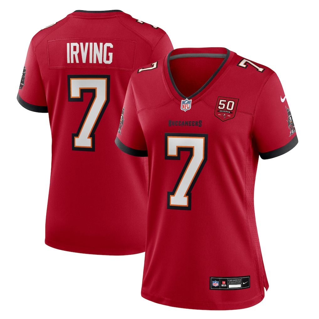 Bucky Irving #7 Tampa Bay Buccaneers Women's 50th Season Team Game Jersey - Red