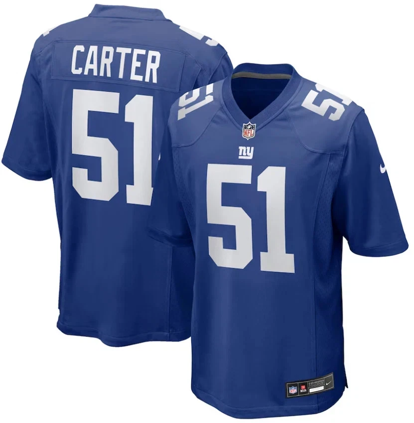 Men's New York Giants #51 Abdul Carter Royal 2025 NFL Draft Official Game Jersey