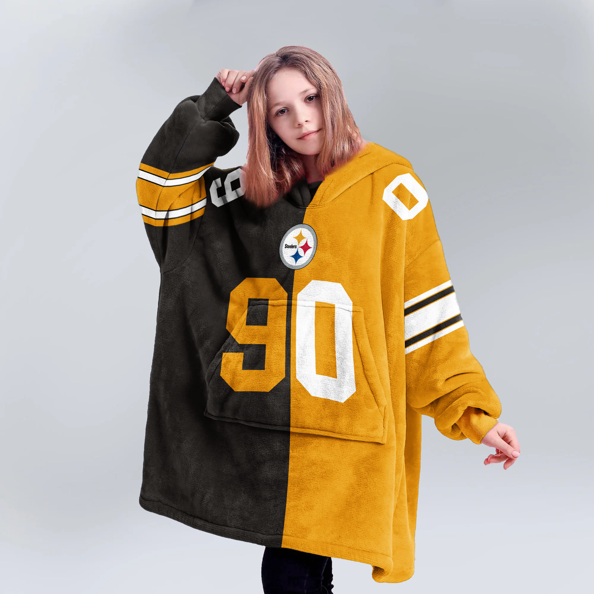 Adult T.J.W 90 Pittsburgh Football Unisex Blanket Hoodie