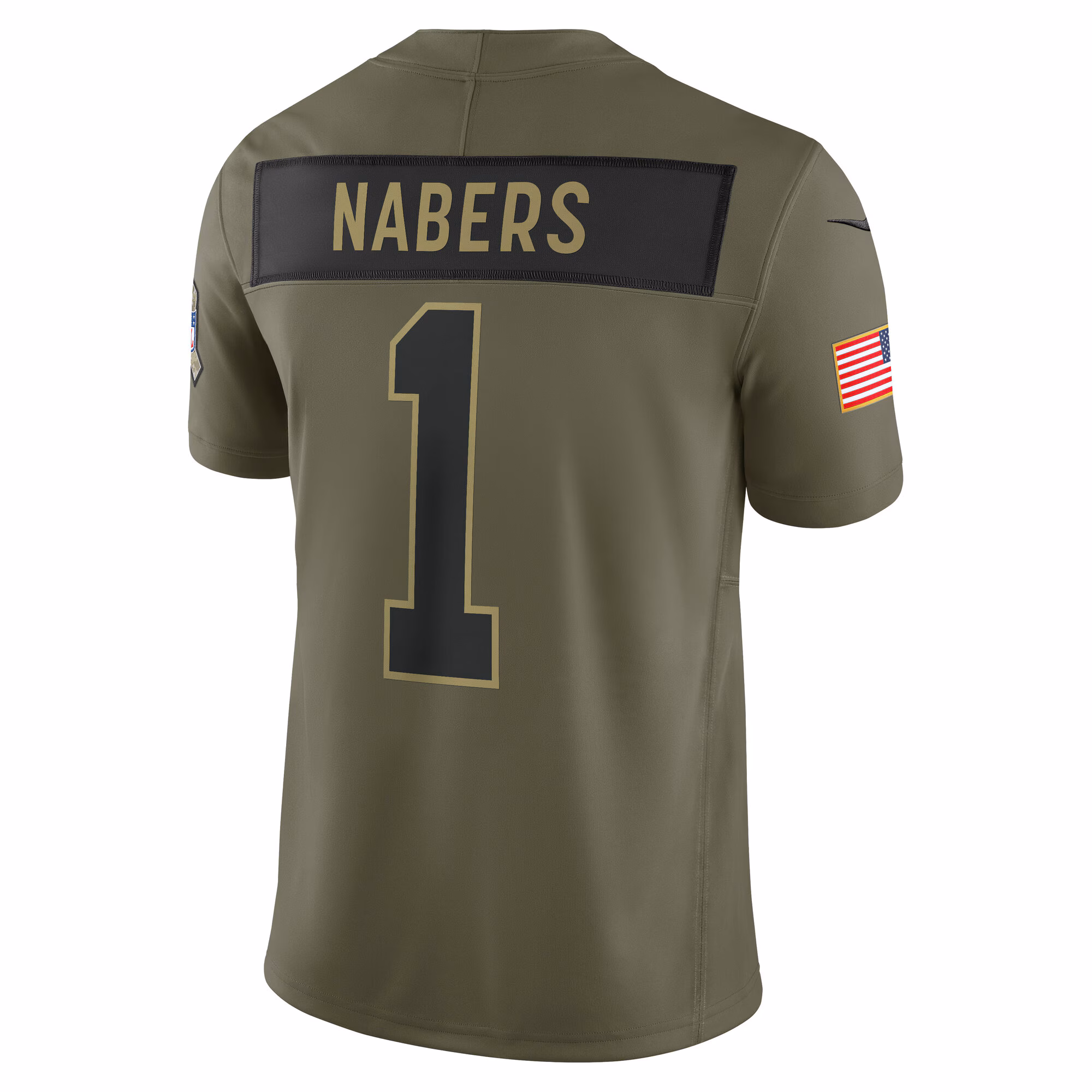 Men's New York Giants #1 Malik Nabers Olive 2025 Salute to Service Limited Jersey
