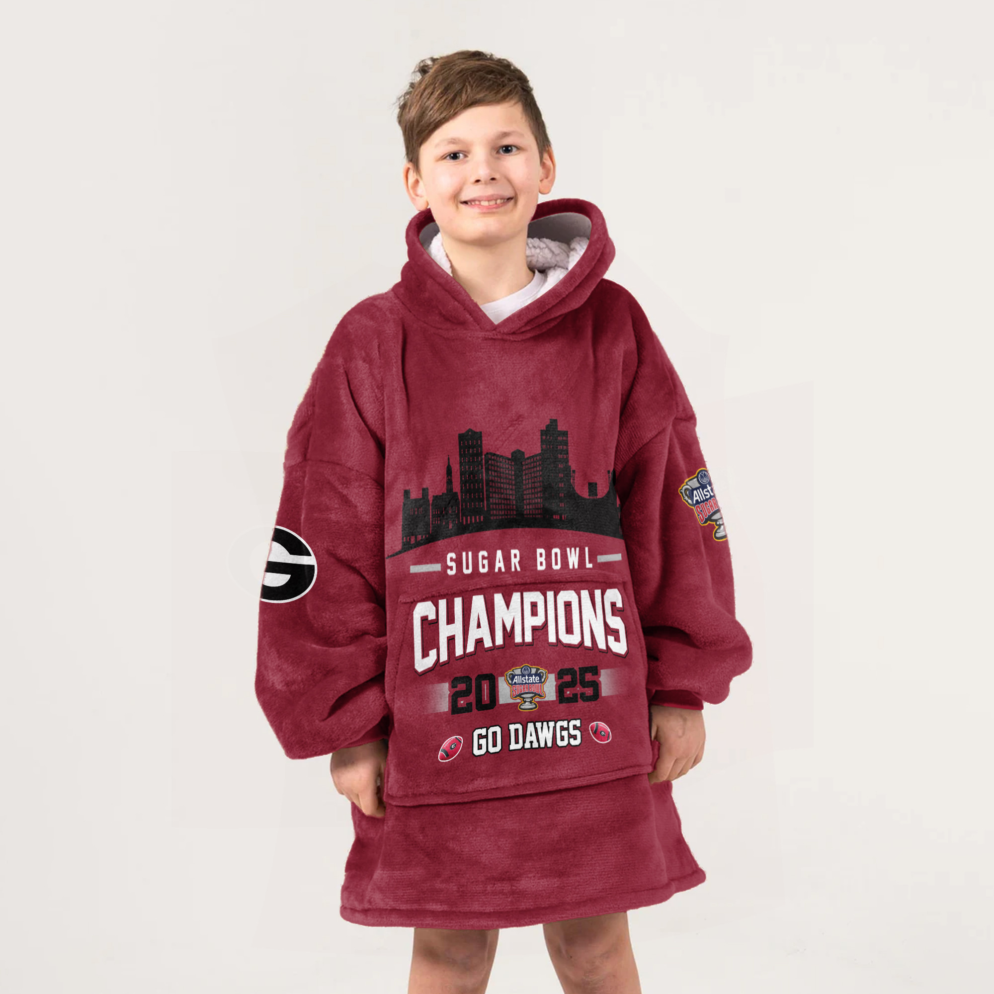 Adult Champions Georgia Football Unisex Blanket Hoodie