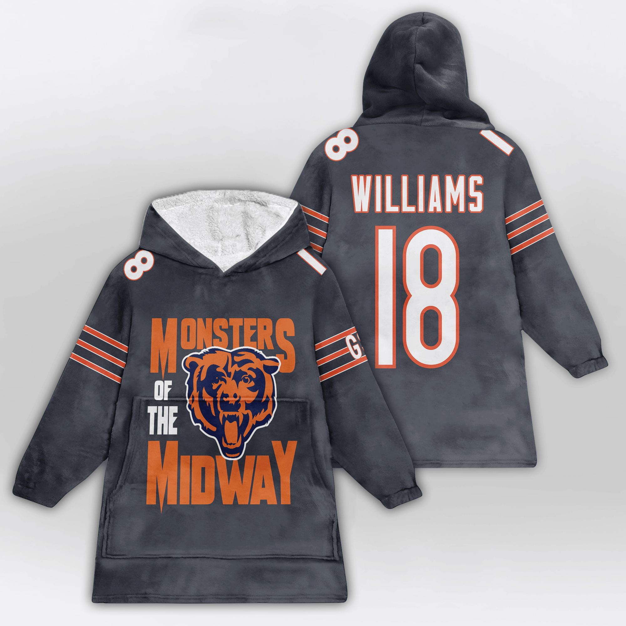 Monsters of the Midway Chicago Football Unisex Blanket Hoodie