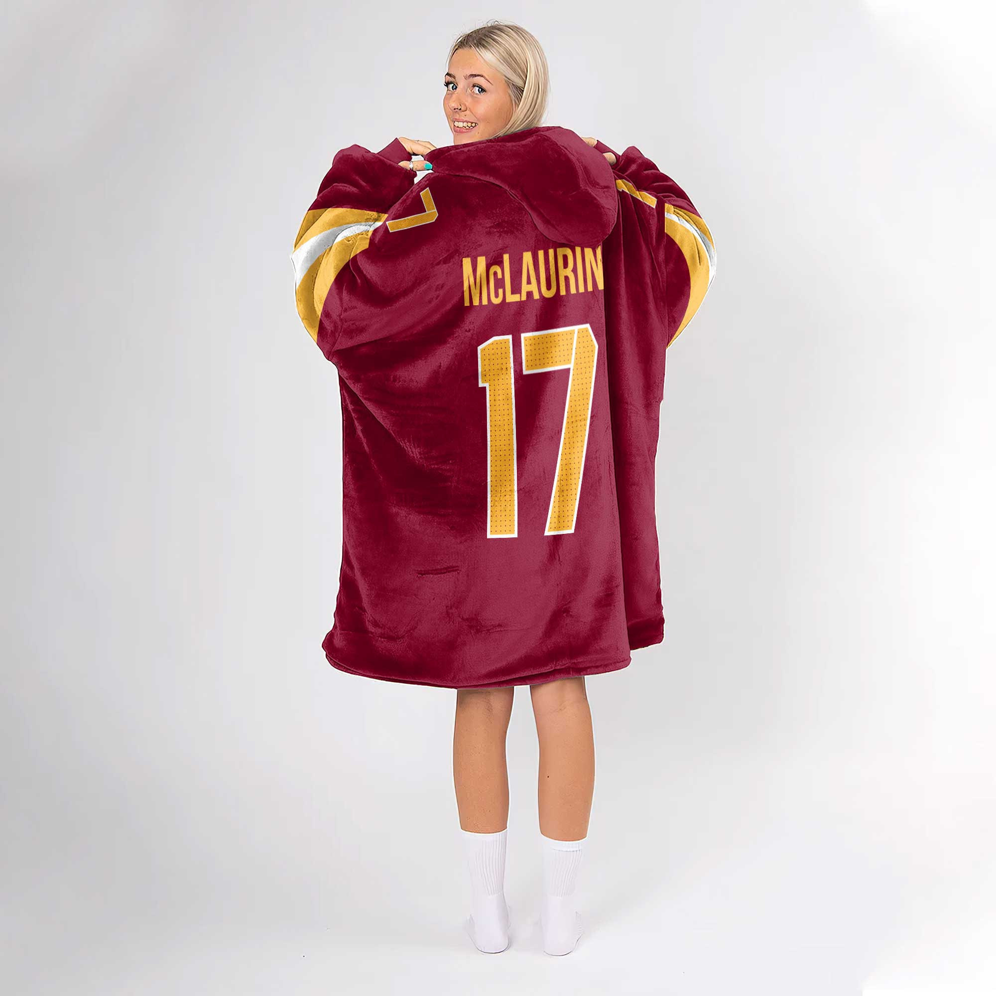 Adult 7 Washington Football Unisex Blanket Hoodie