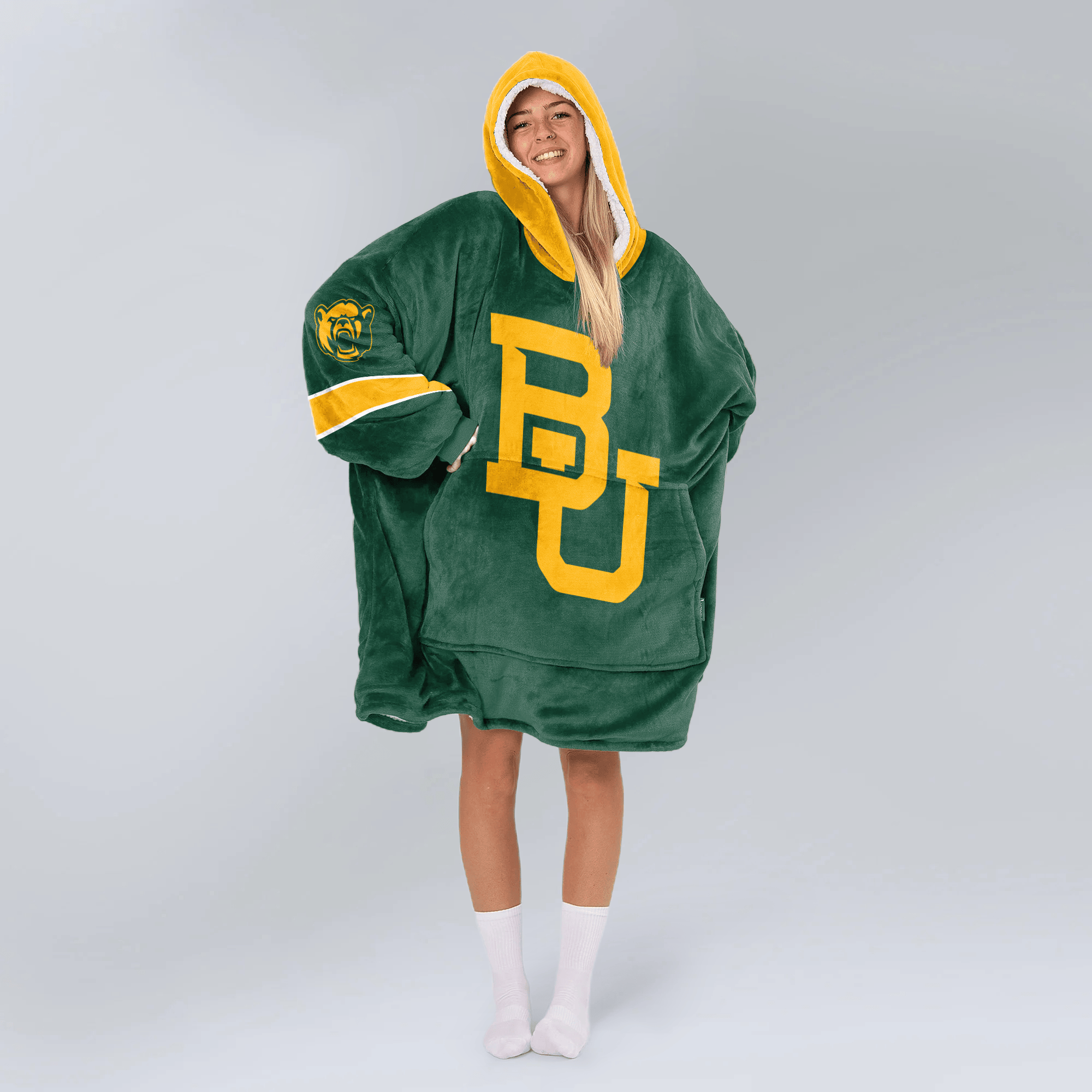 Adult #1 Baylor Football Unisex Blanket Hoodie