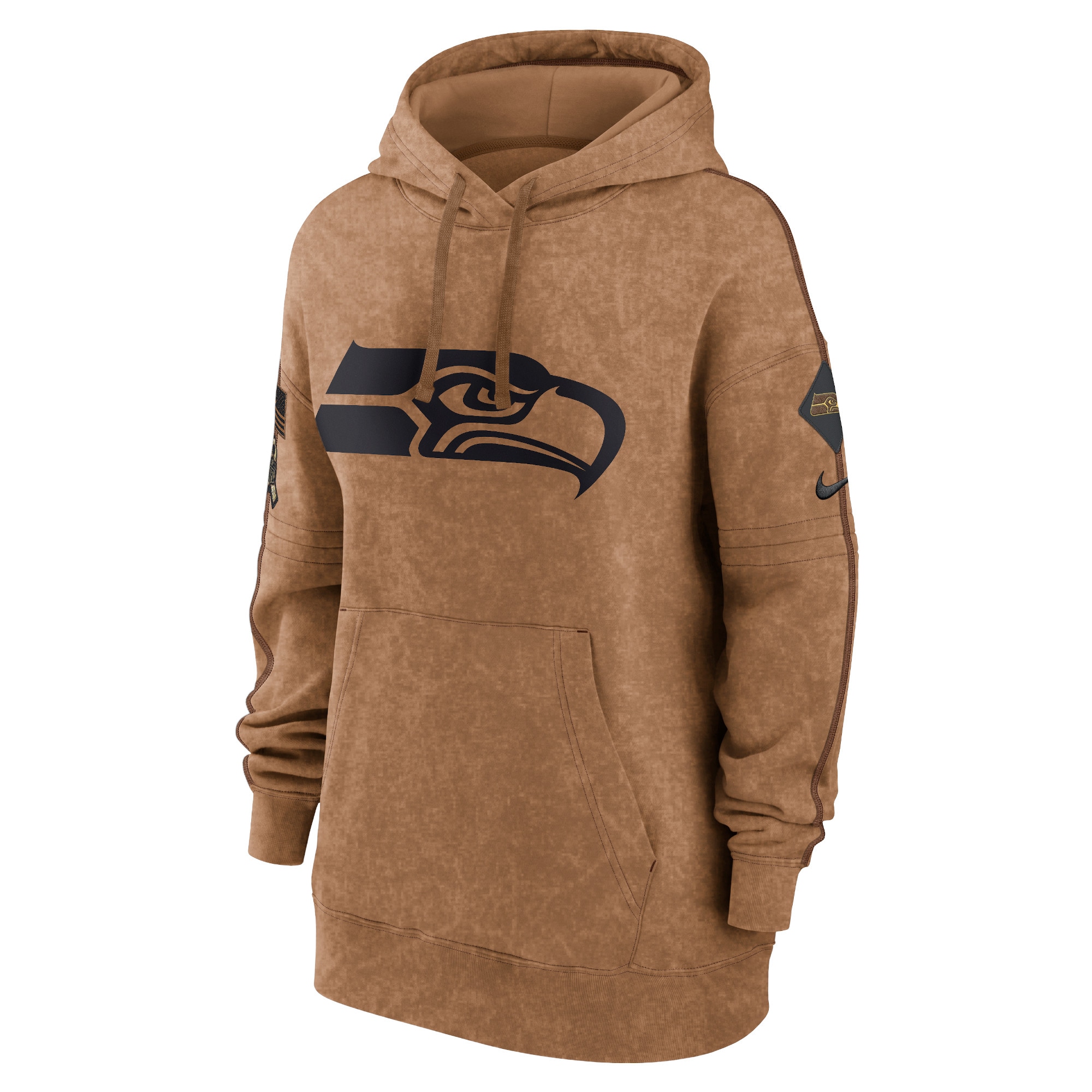 Seattle Seahawks  Women's 2023 Salute to Service Pullover Hoodie - Brown