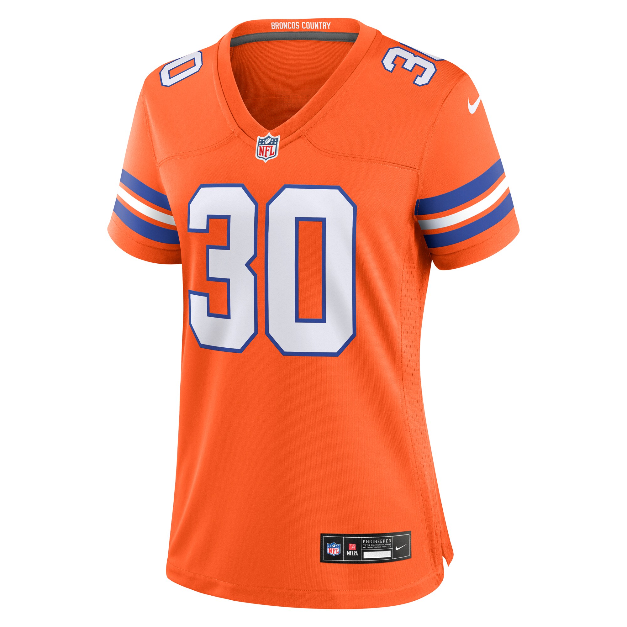 Terrell Davis Denver Broncos Women's Mile High Collection 1977 Throwback Retired Player Game Jersey - Orange