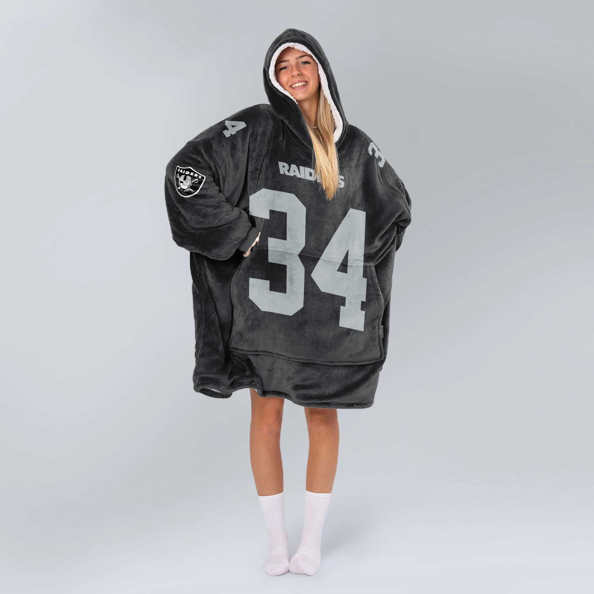 Adult B.J 34 Las Vegas Football Unisex Blanket Hoodie