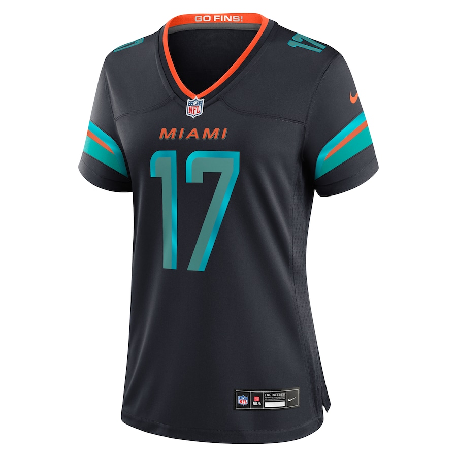 Jaylen Waddle #17 Miami Dolphins Women's 2025 Rivalries Collection Game Jersey - Pitch Blue