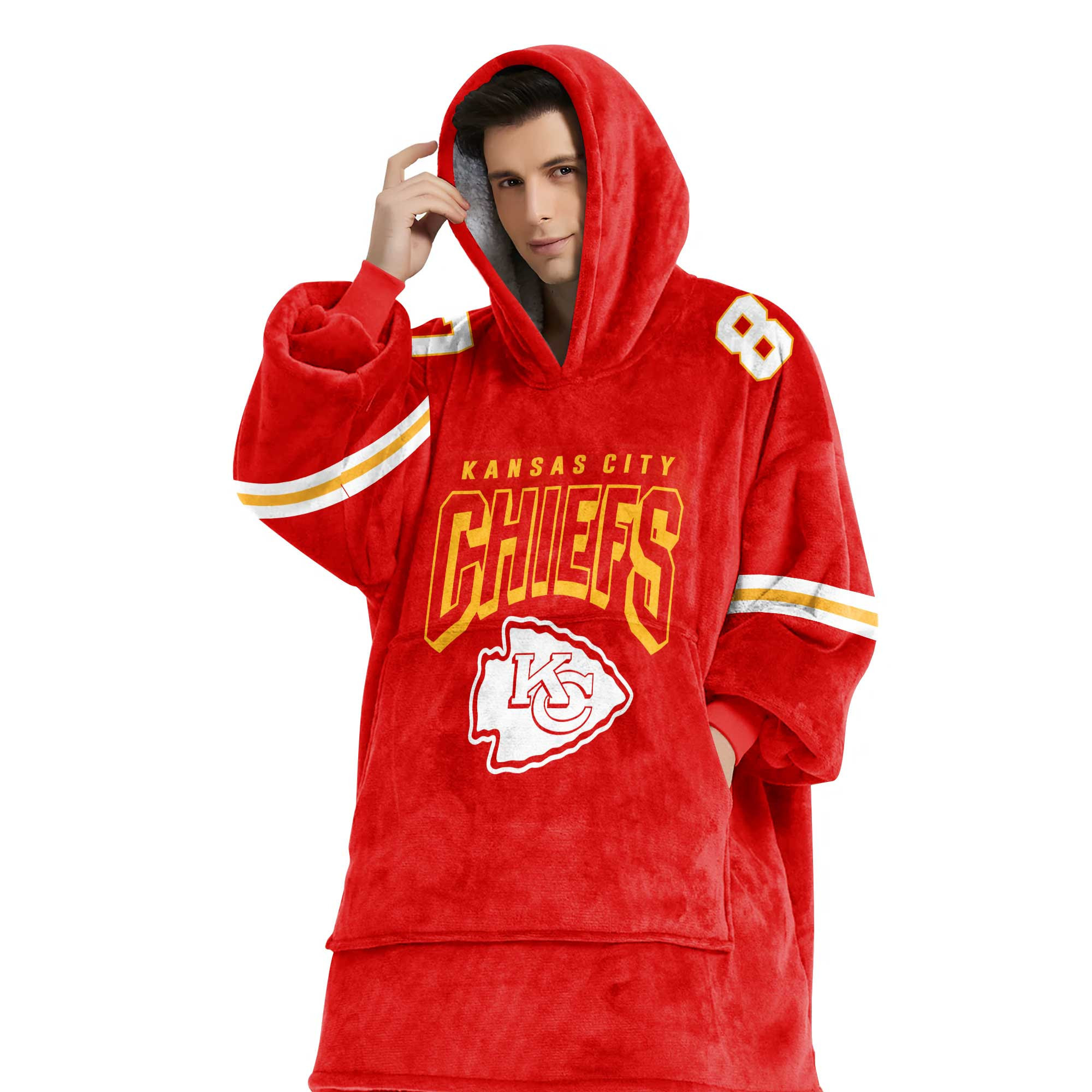 Adult T.K 87 Kansas City Football Unisex Blanket Hoodie