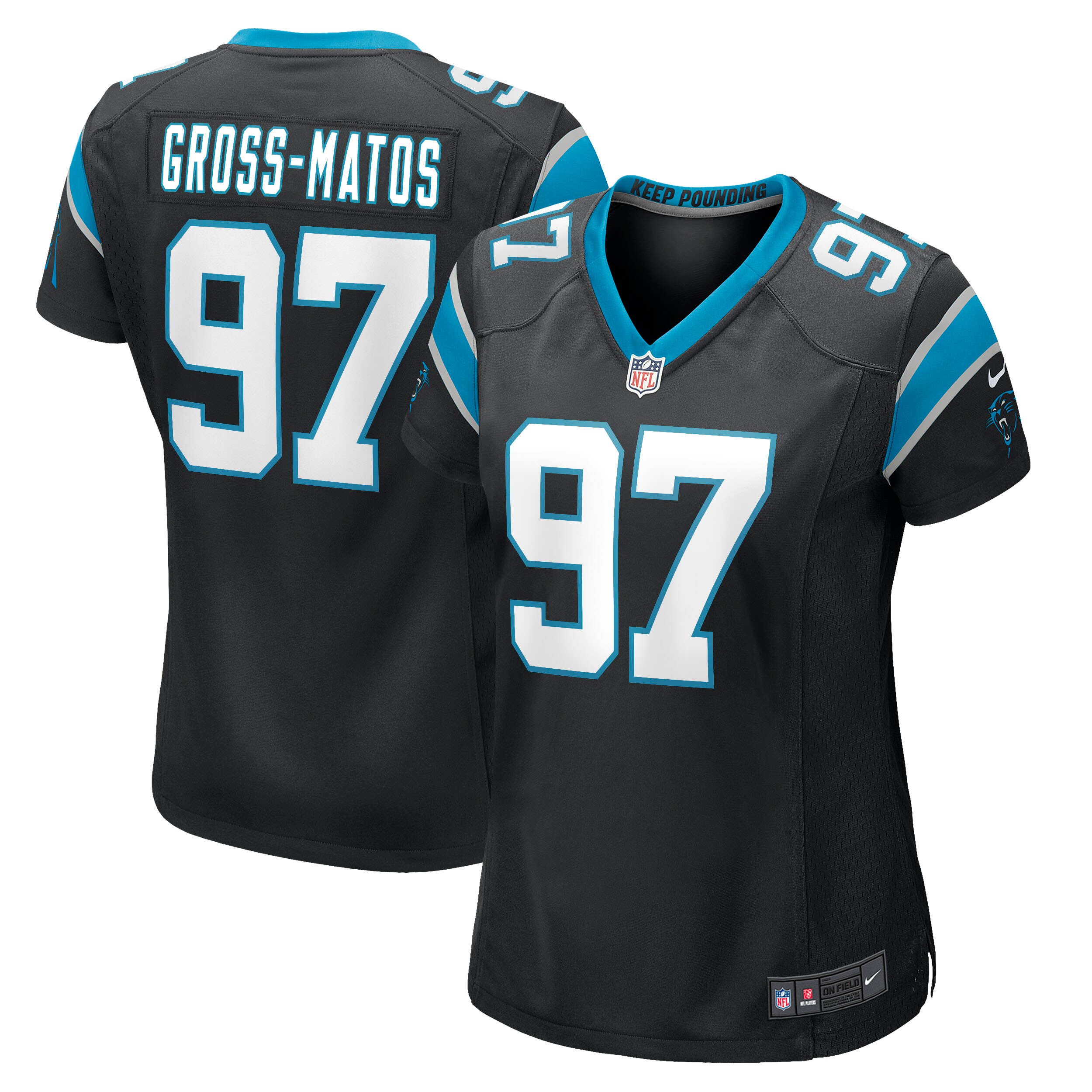 Yetur Gross-Matos Carolina Panthers  Women's Game Jersey - Black