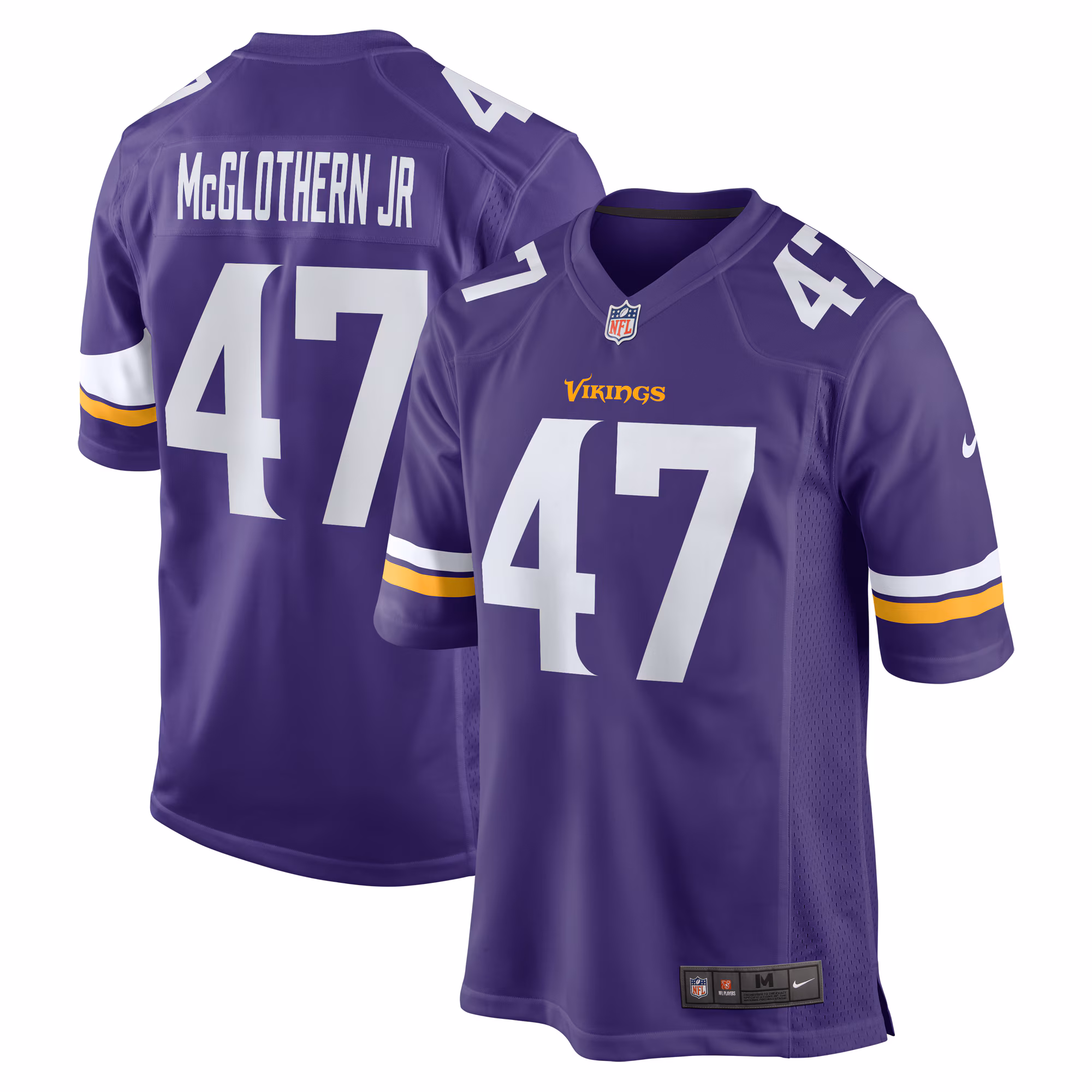 Dwight McGlothern Jr. Minnesota Vikings Game Jersey -  Purple