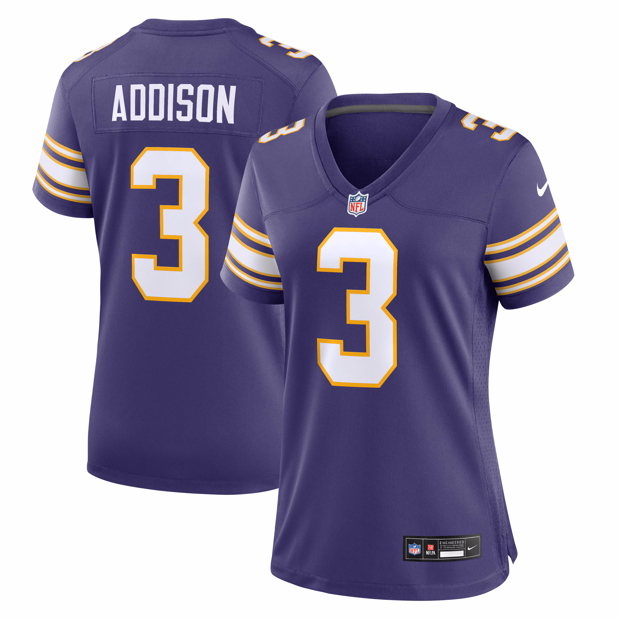 Addison Minnesota Vikings Women's Classic Player Game Jersey - Purple